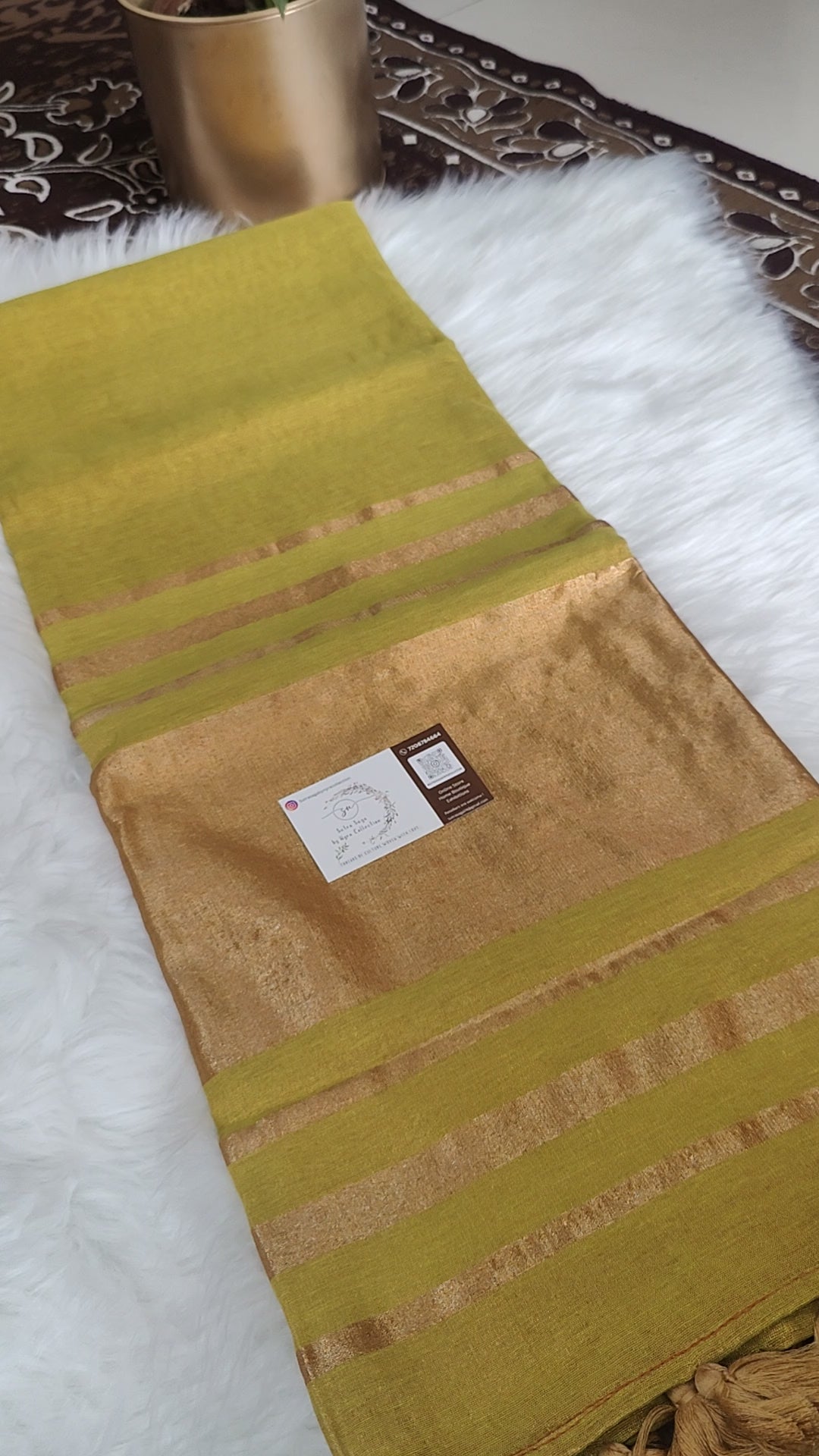 Load video: Linen Crush Tissue Saree