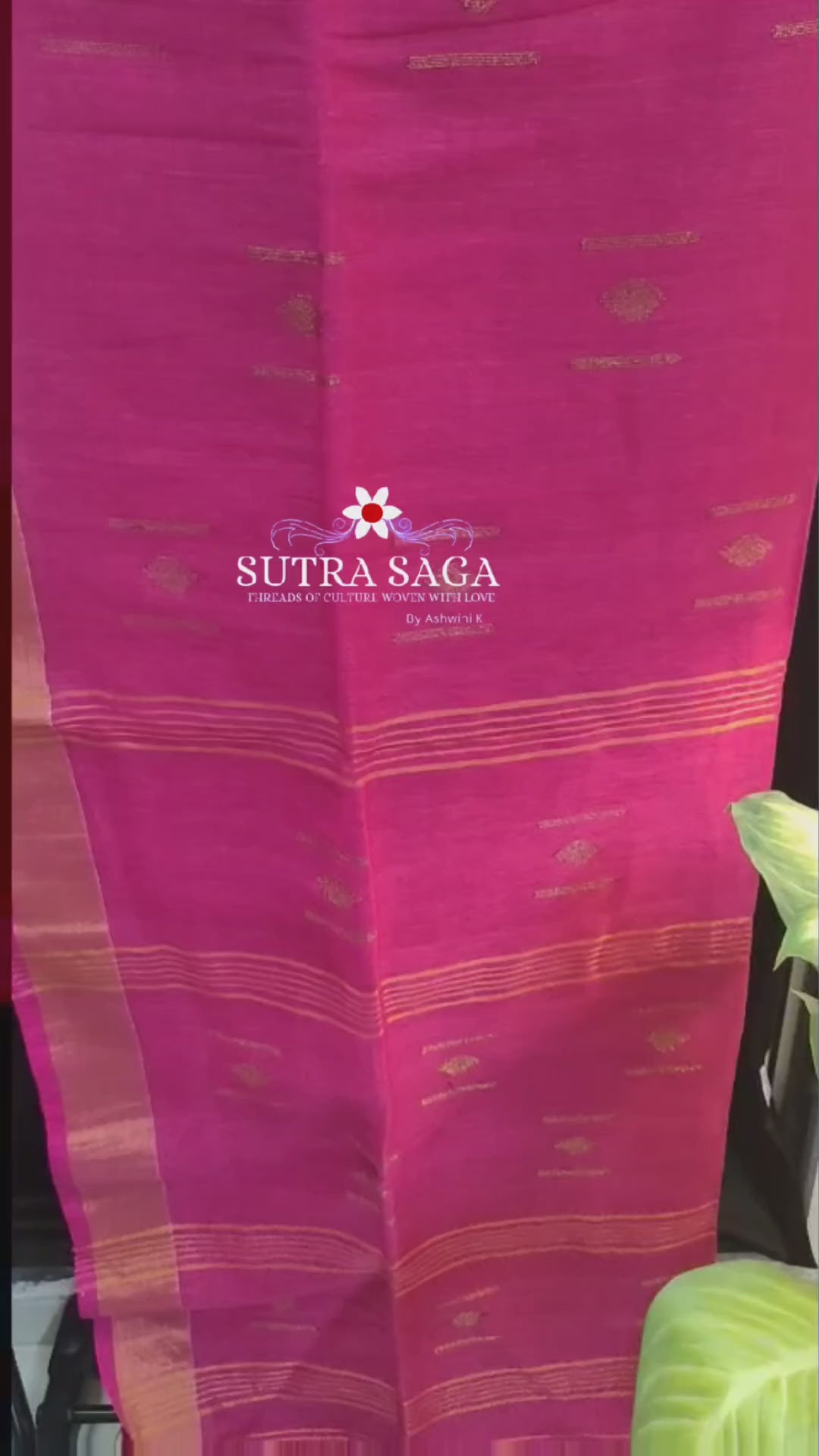Load video: Linen Handloom Sarees