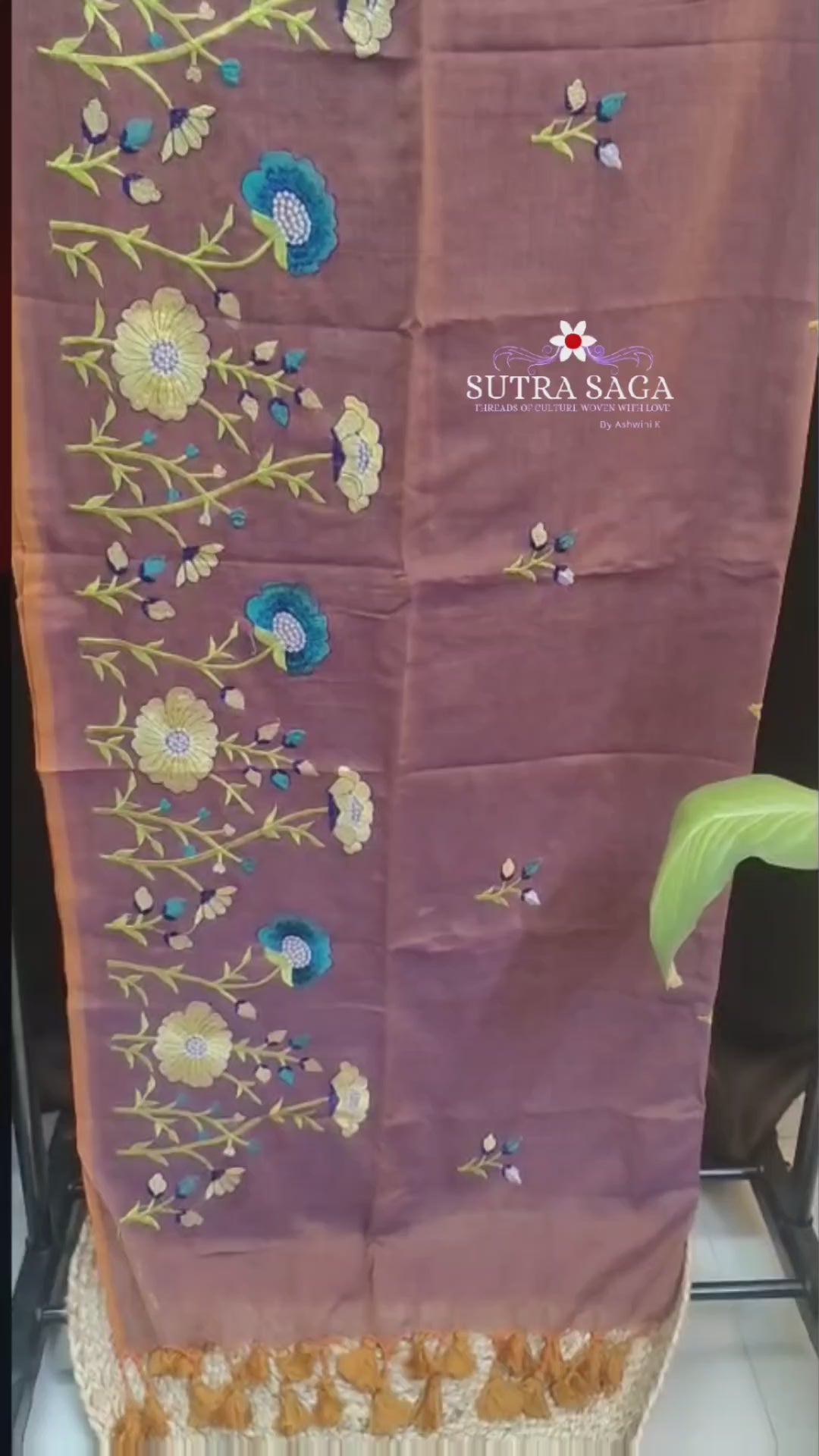 Load video: Mul Cotton Embroidery Design Sarees