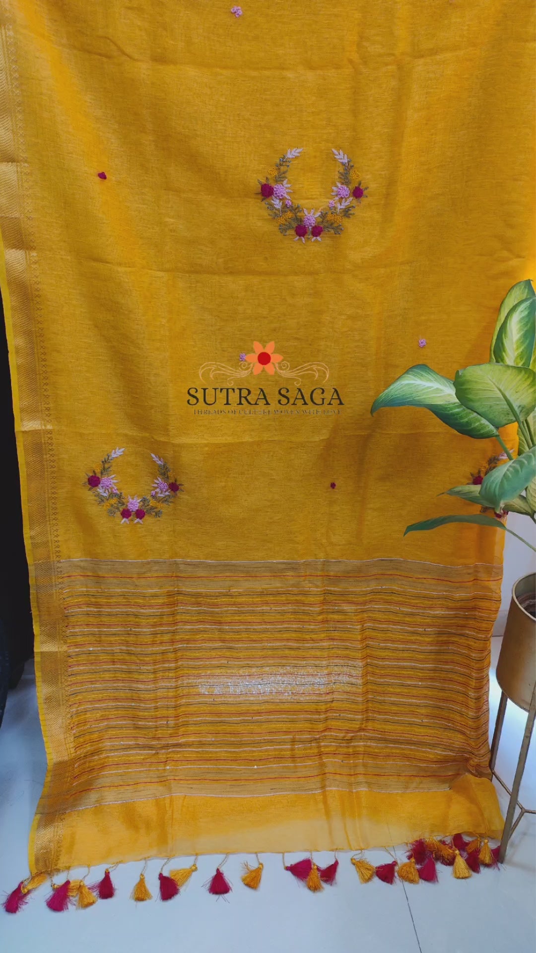 Load video: Shubhra - Premium Linen Sarees