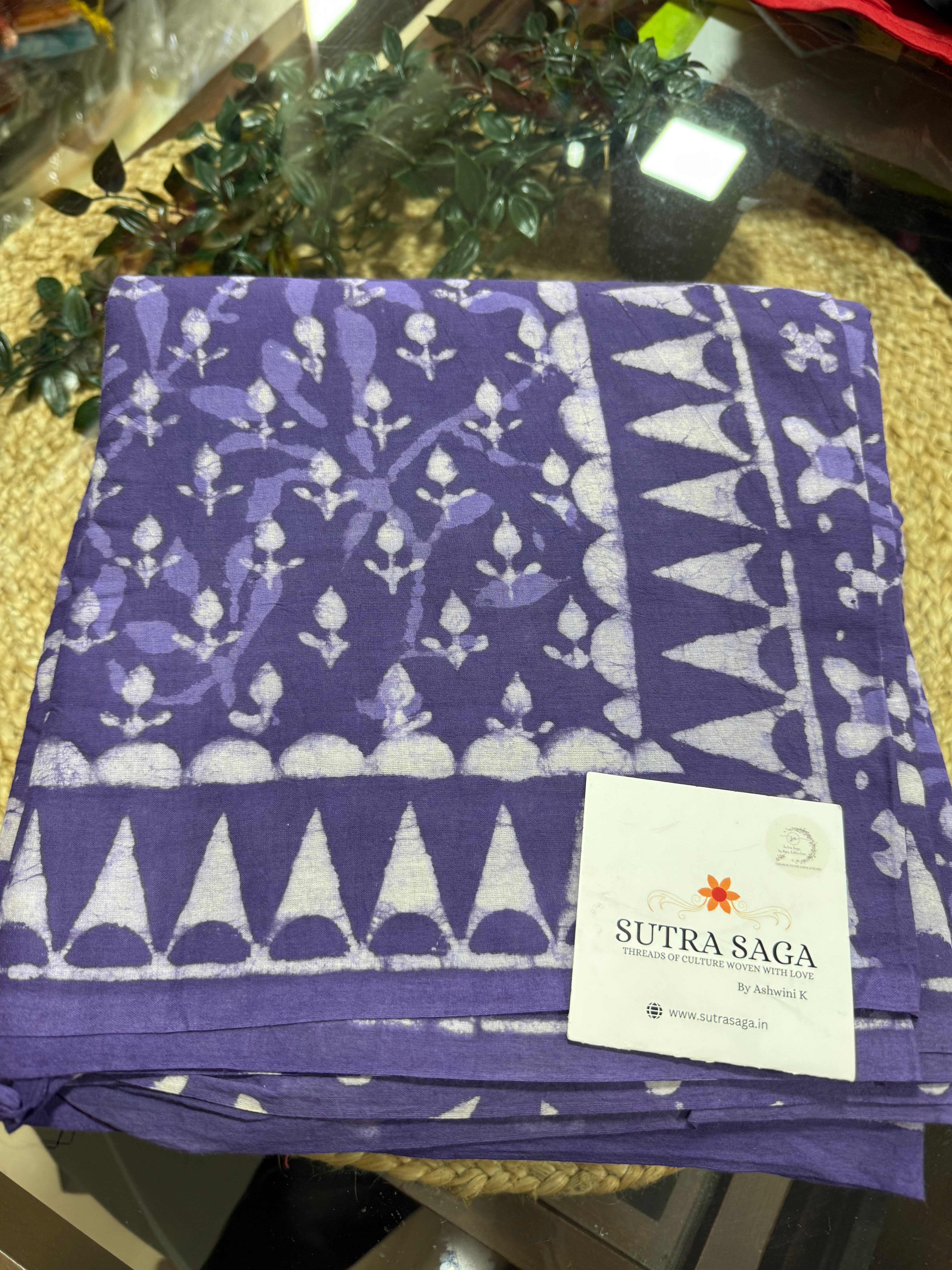 Hand Block Cotton Sarees with blouse piece