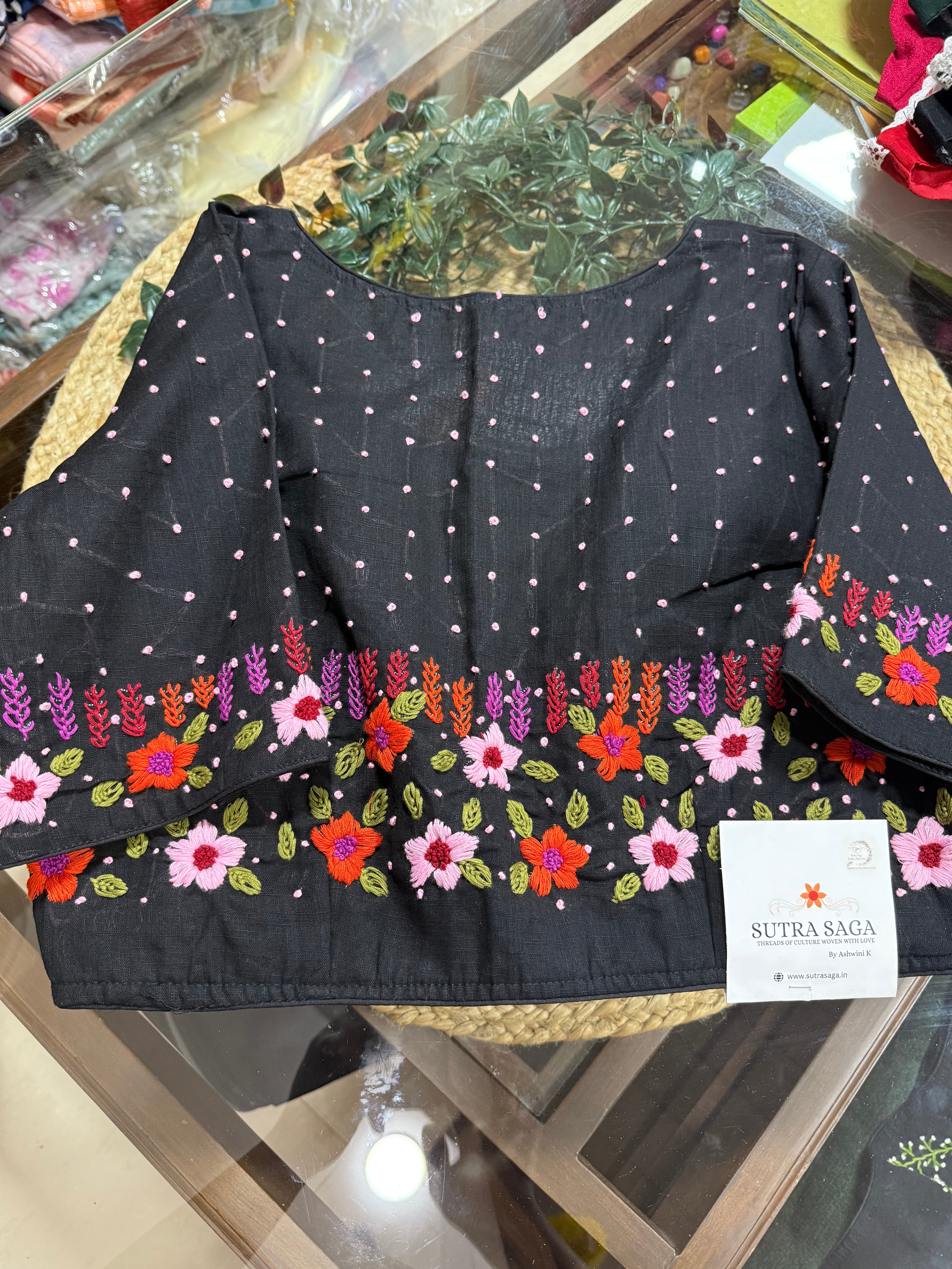 Cotton Blouses Hand Embroidery