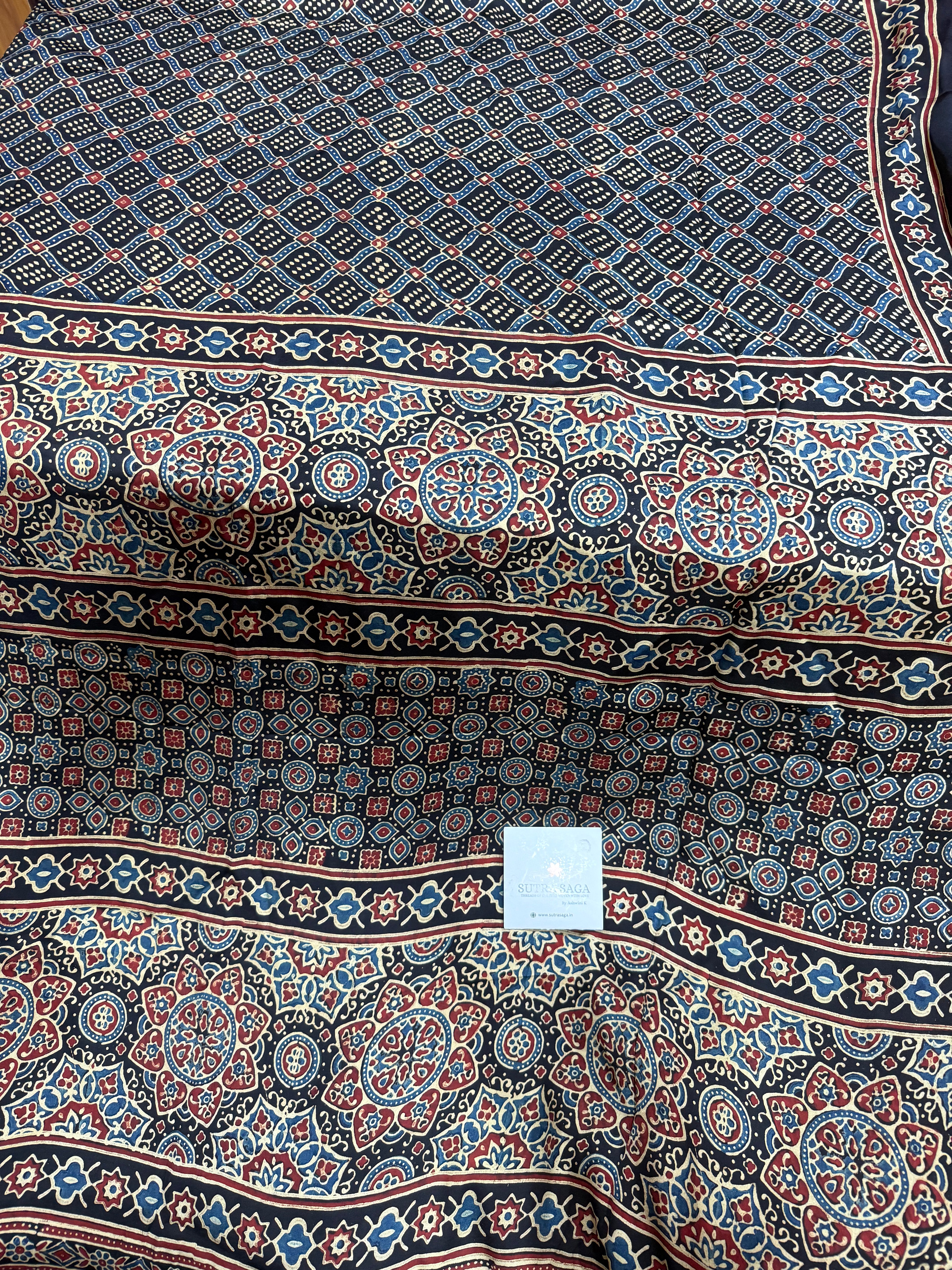 Premium Ajrakh Modal Silk Sarees