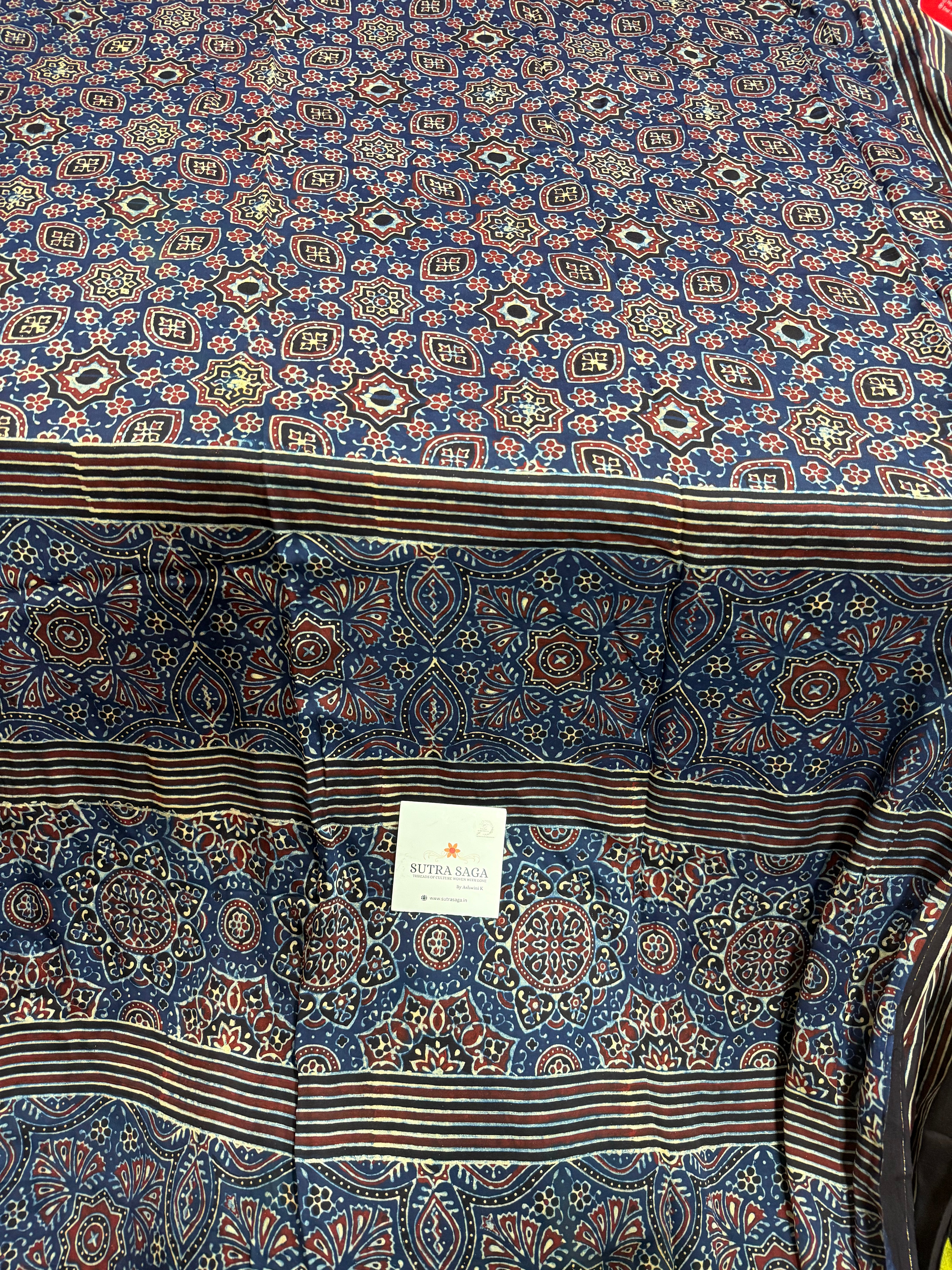 Ajrakh Modal Silk Saree