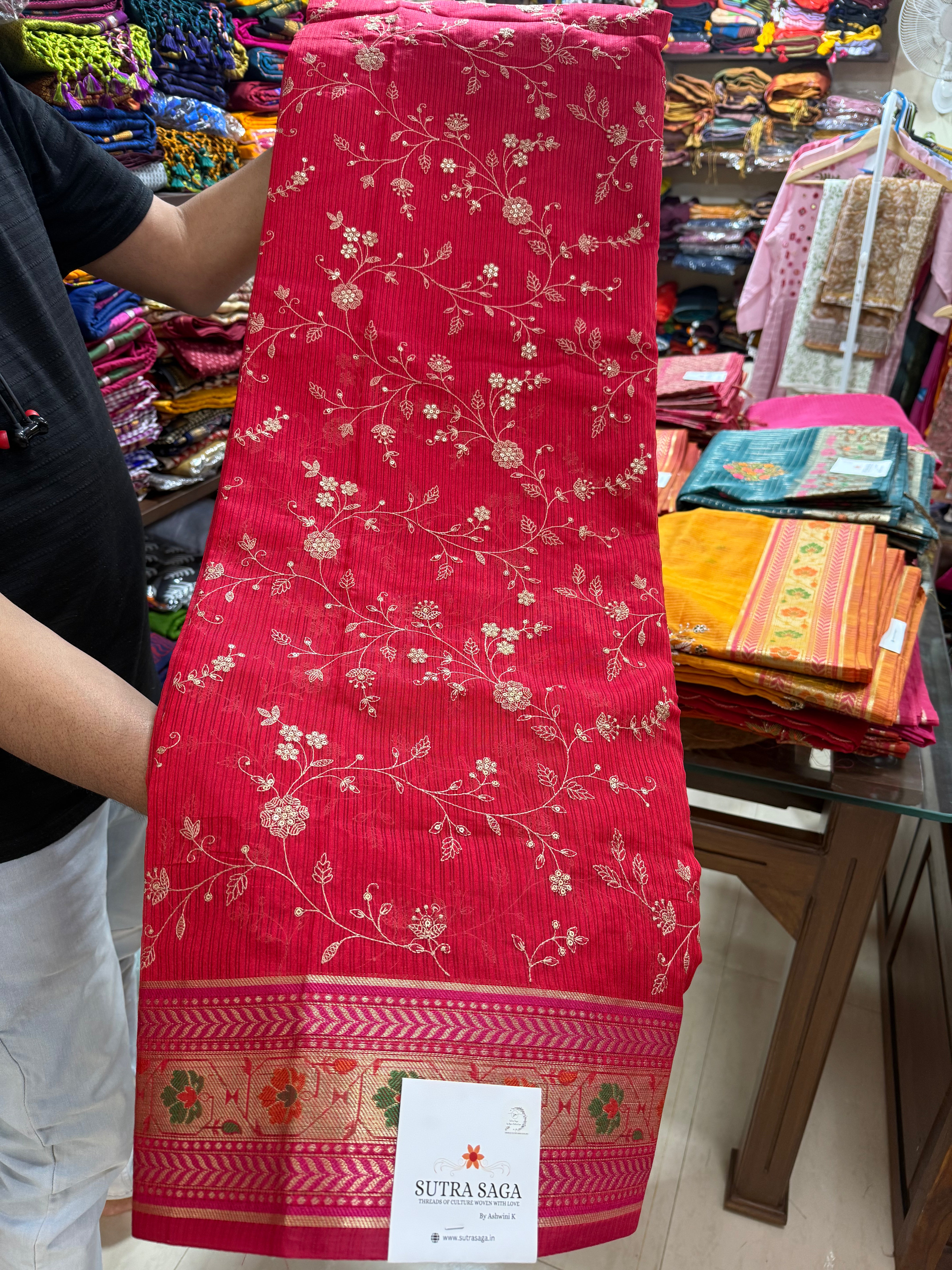 Zari Embroidery Sarees