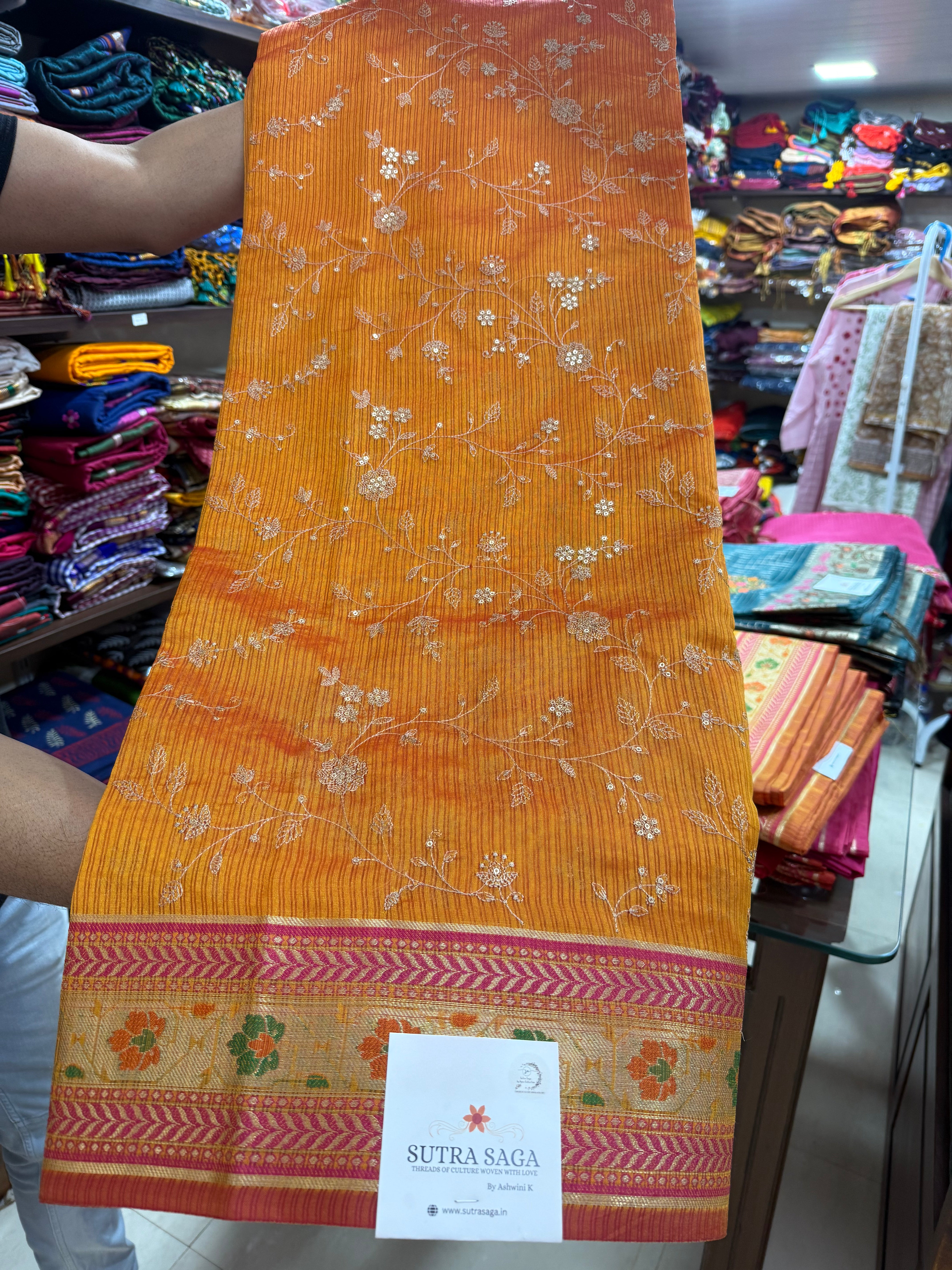 Zari Embroidery Sarees