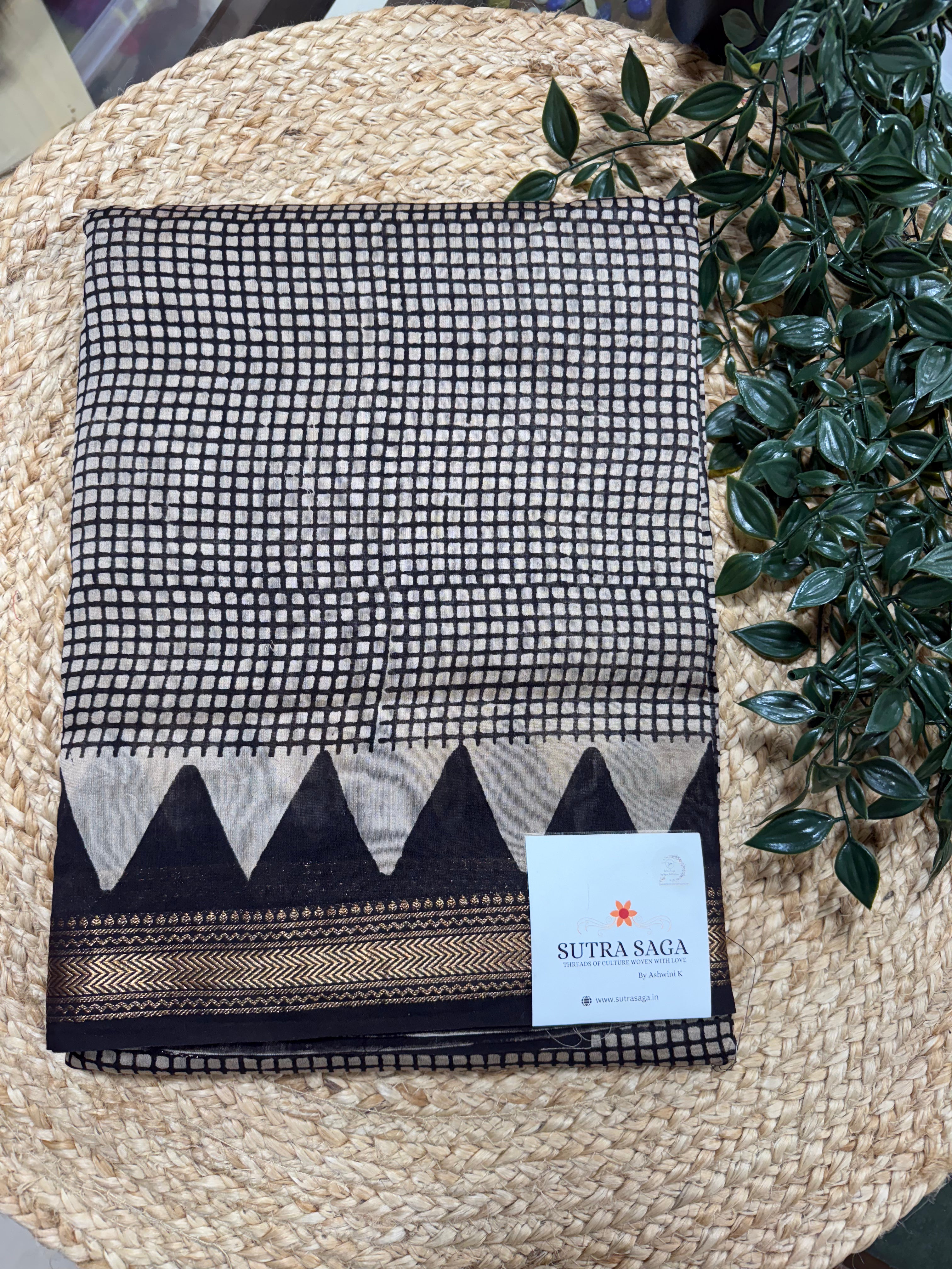 Maheshwari Handblock Print Sarees