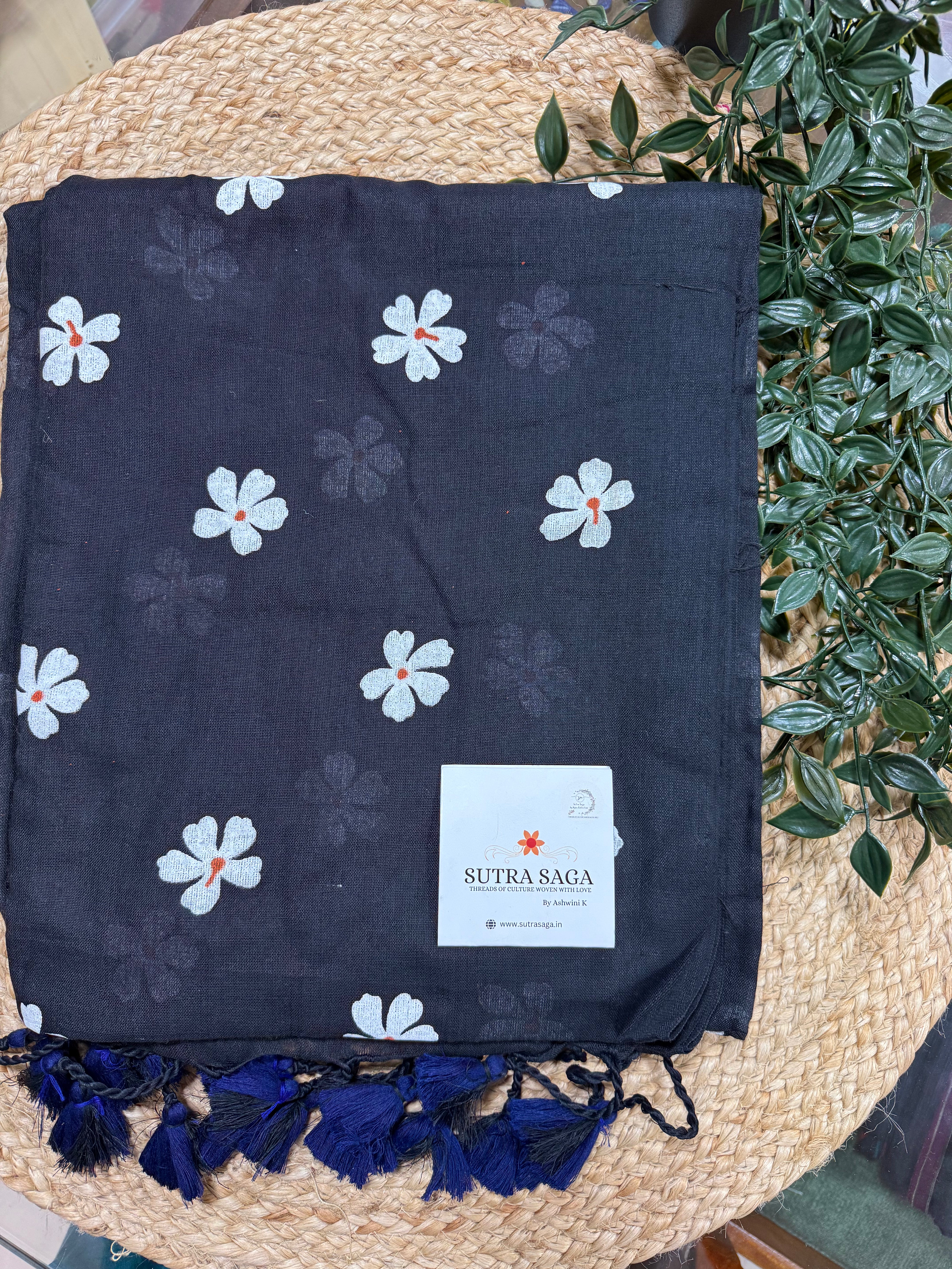 Khadi Cotton Hand Painted Saree