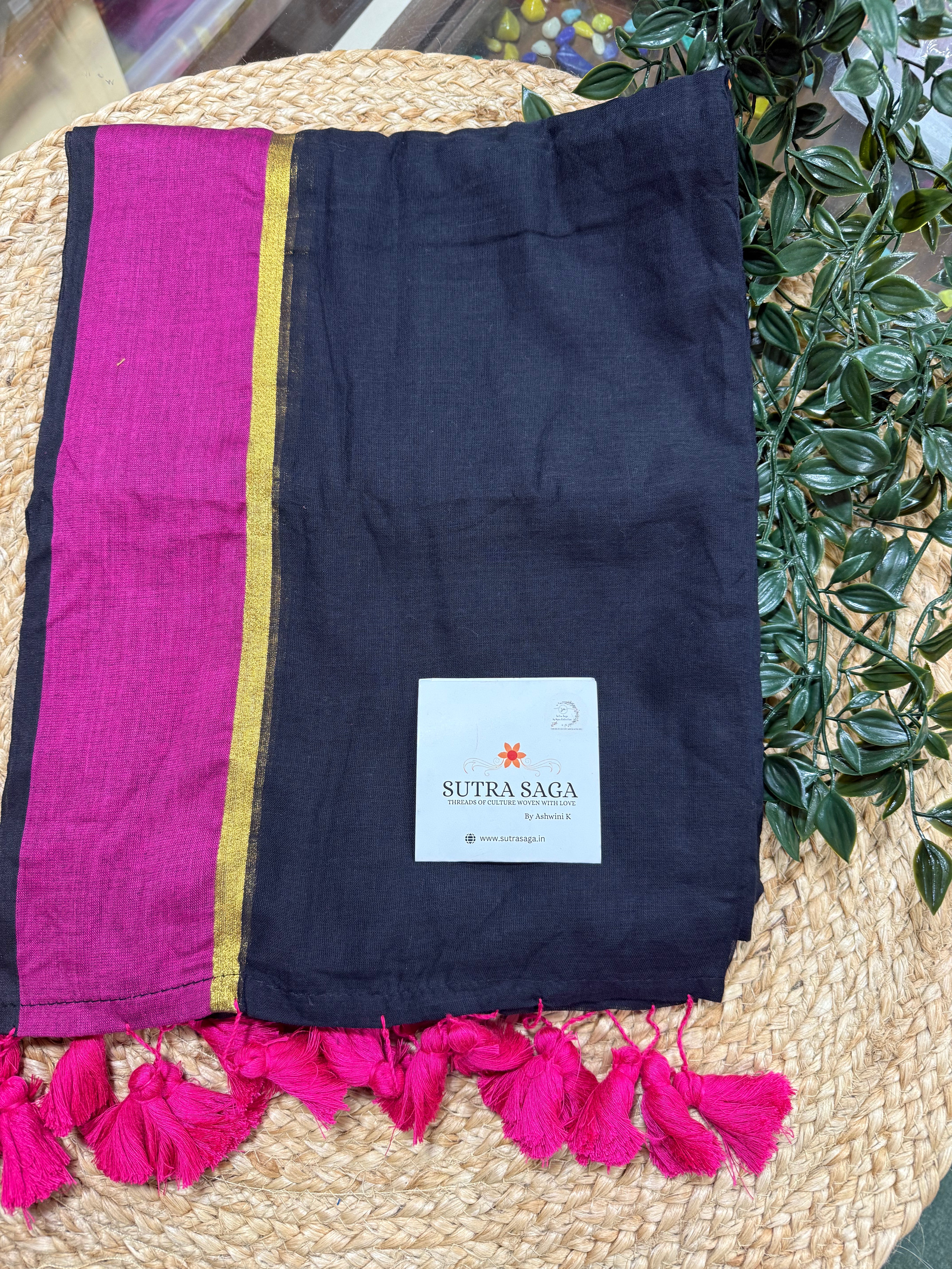 Mul Cotton Pink Border Saree