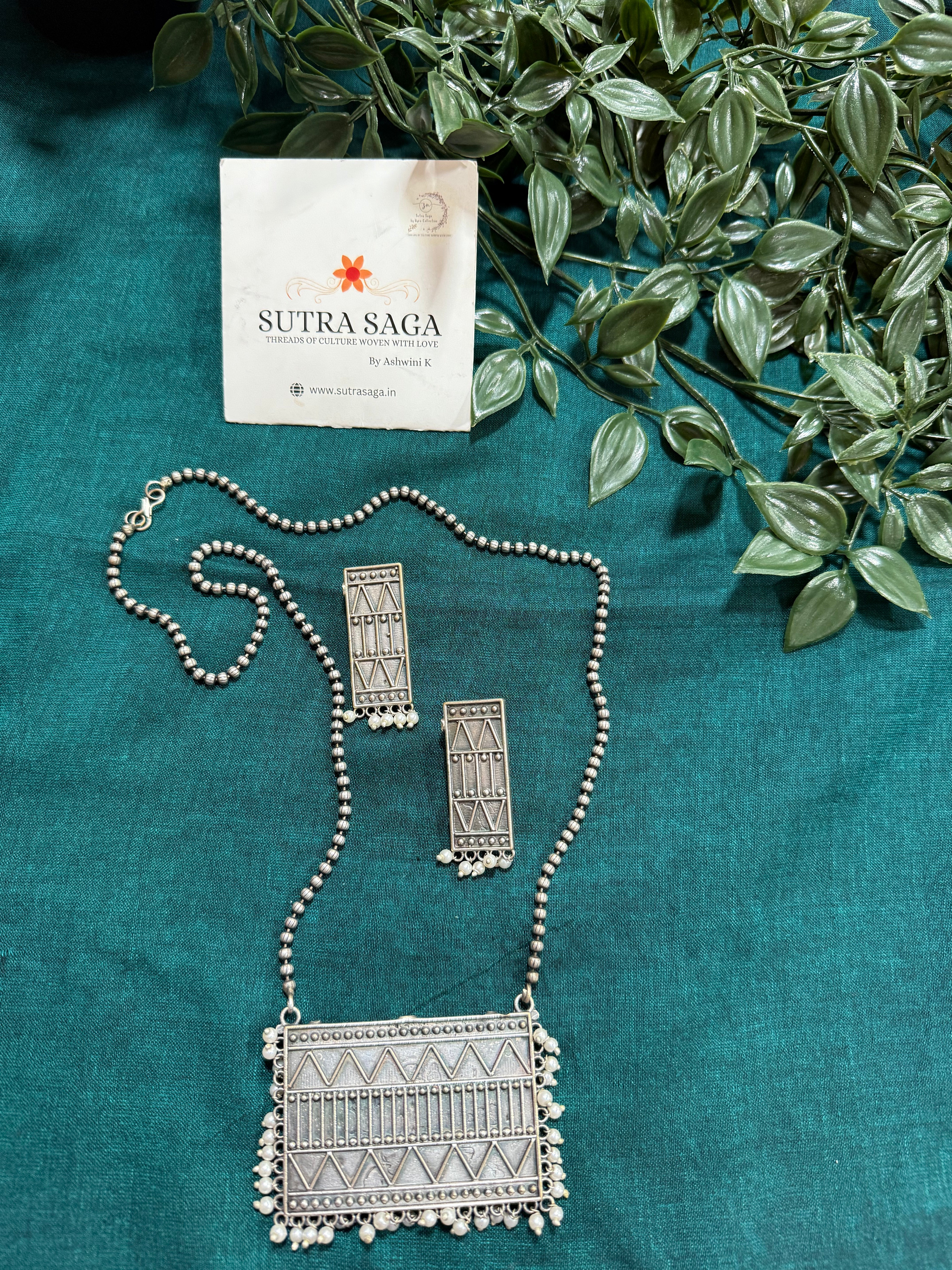 Long Necklace with Earrings