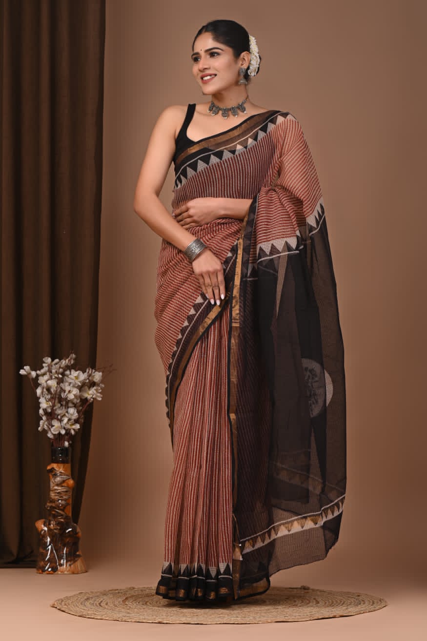 Kota Doria Saree with Stripes