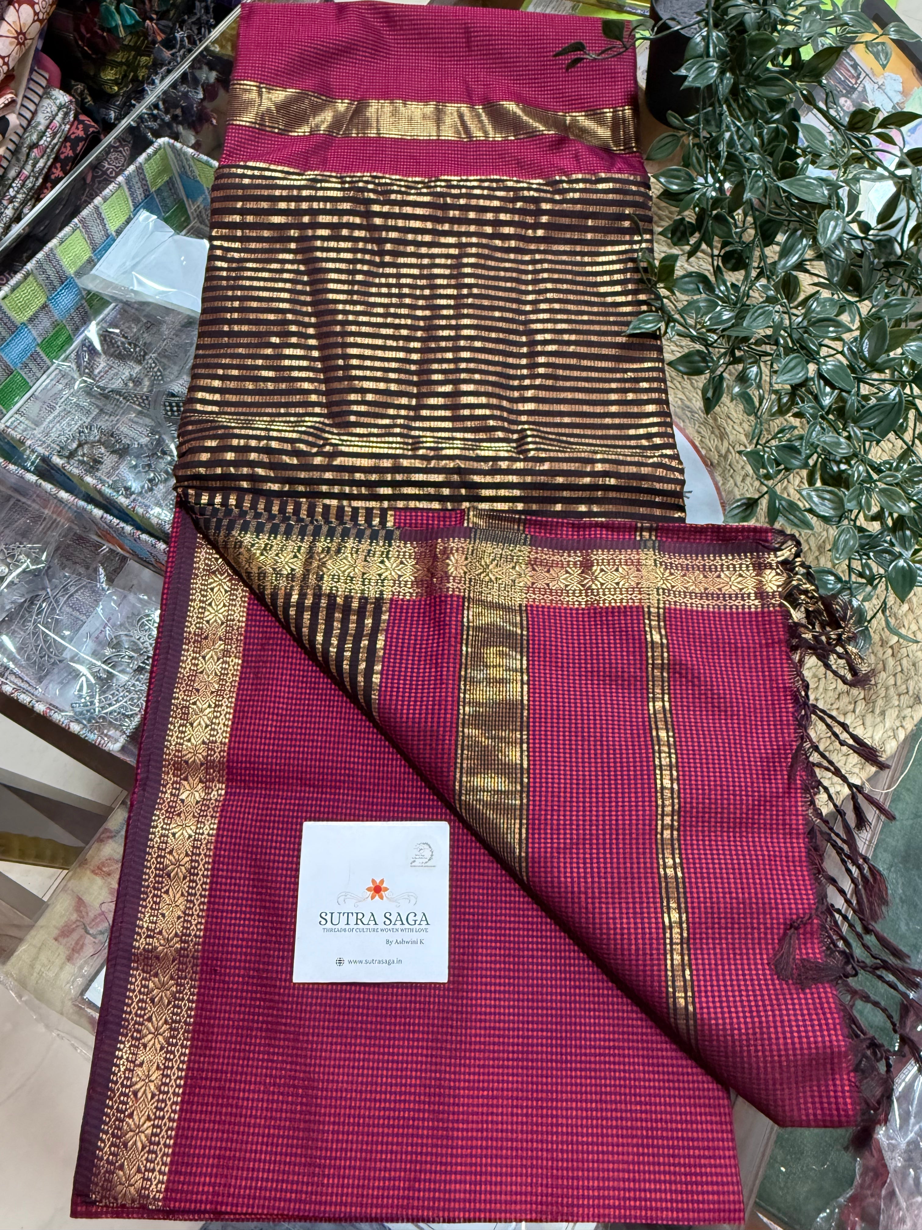 Garbhareshmi maroon Saree