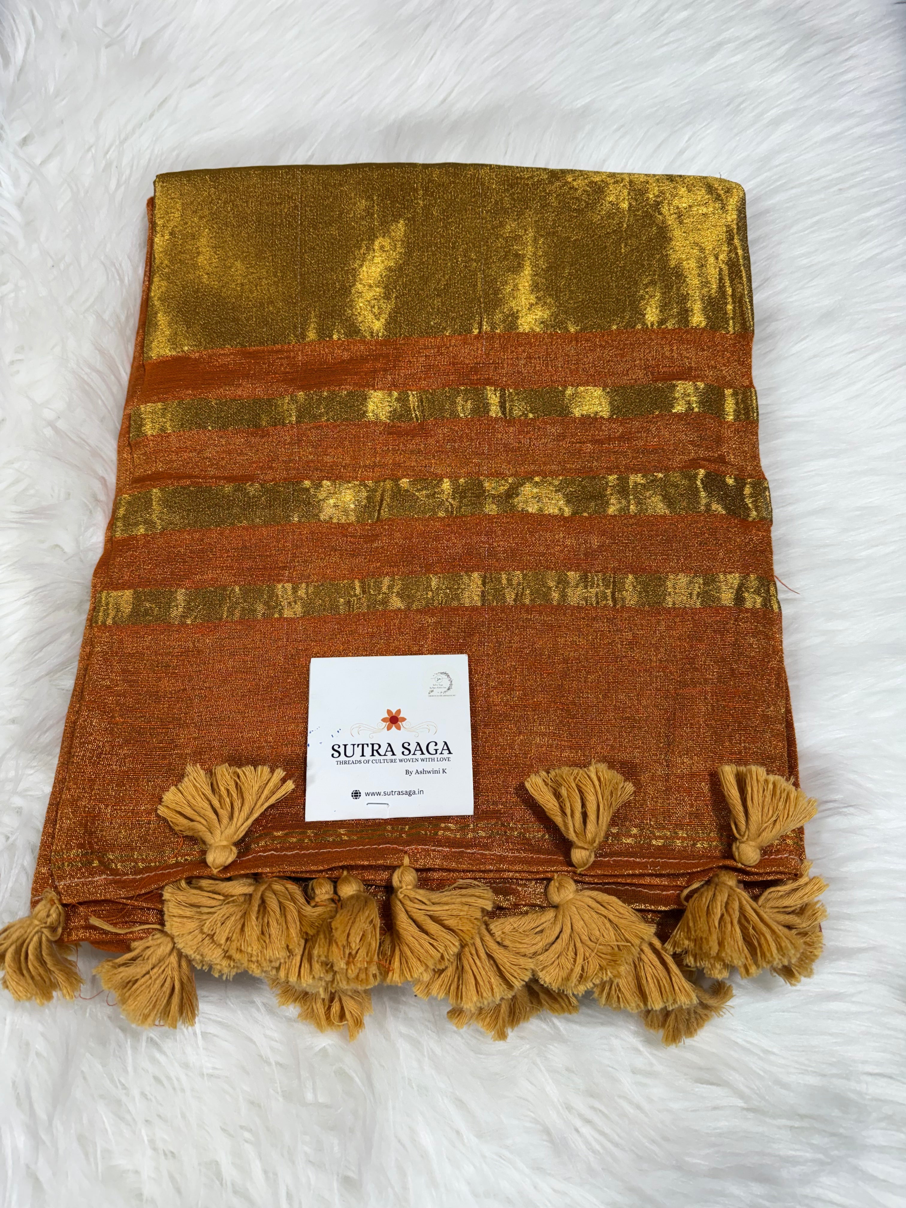 Classy Tissue Saree -Orange Shade