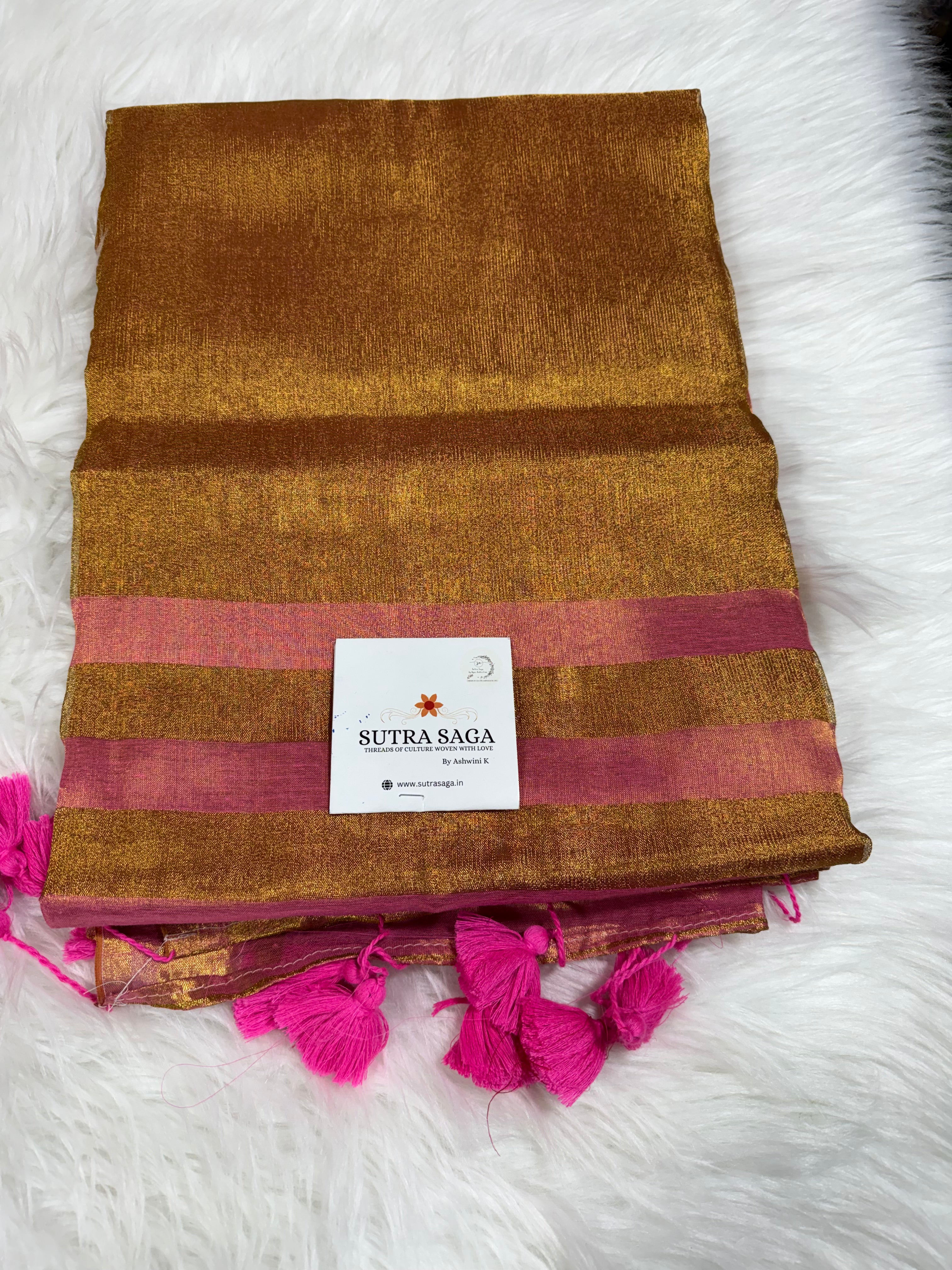 Classy Tissue Saree -Pink Shade