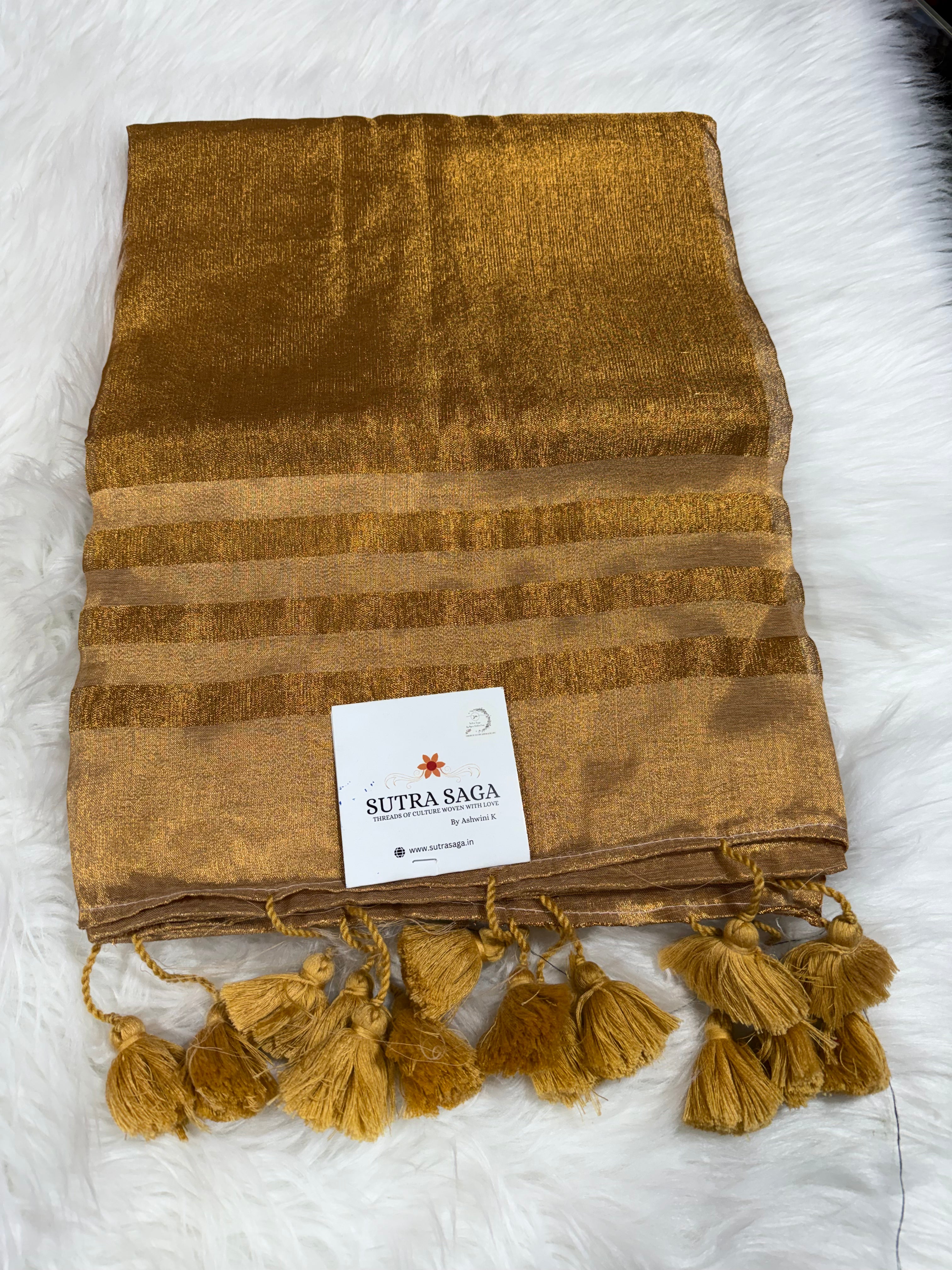 Classy Tissue Saree-Golden Shade