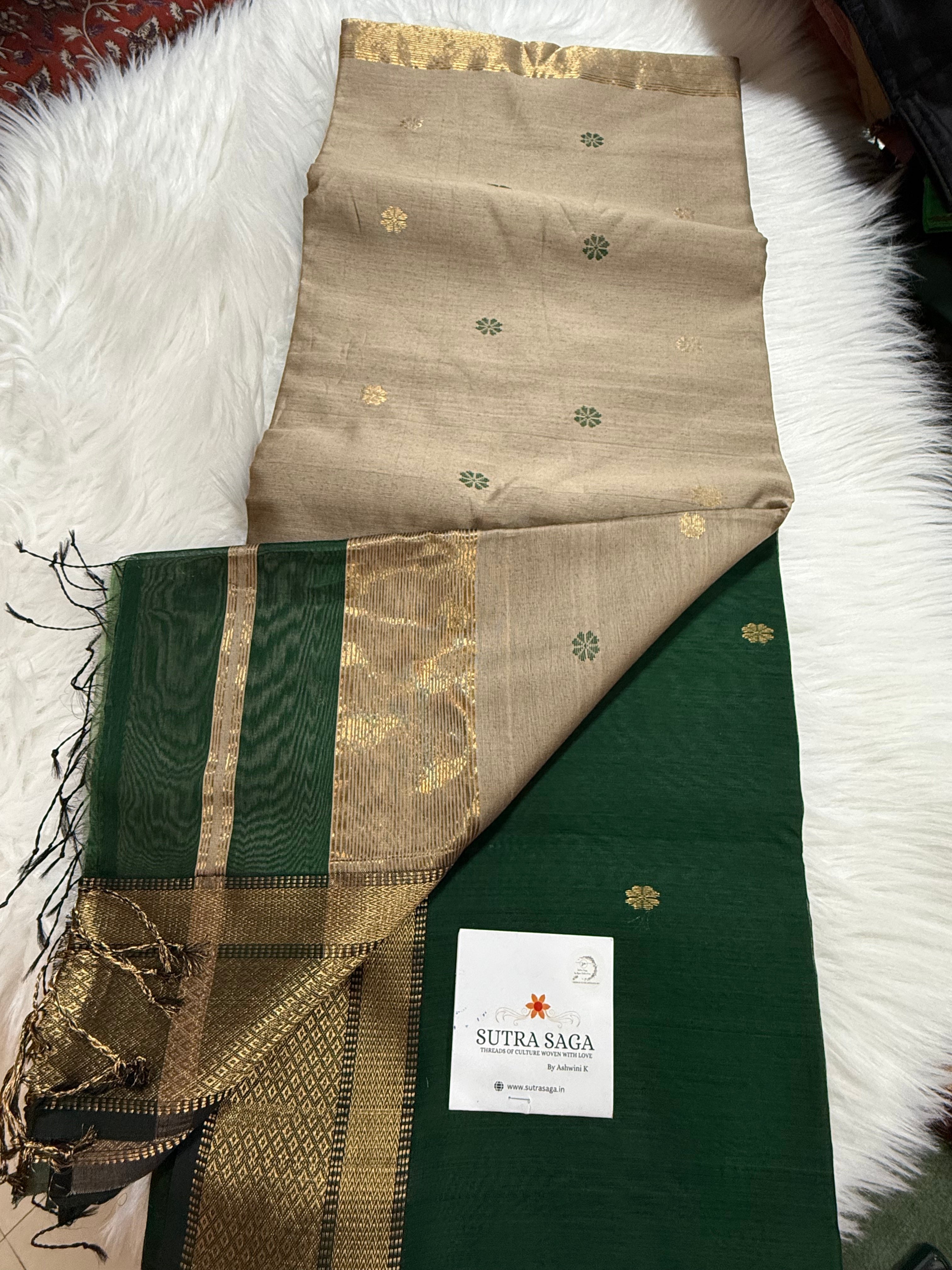Pure Handloom Maheshwari Silk Saree