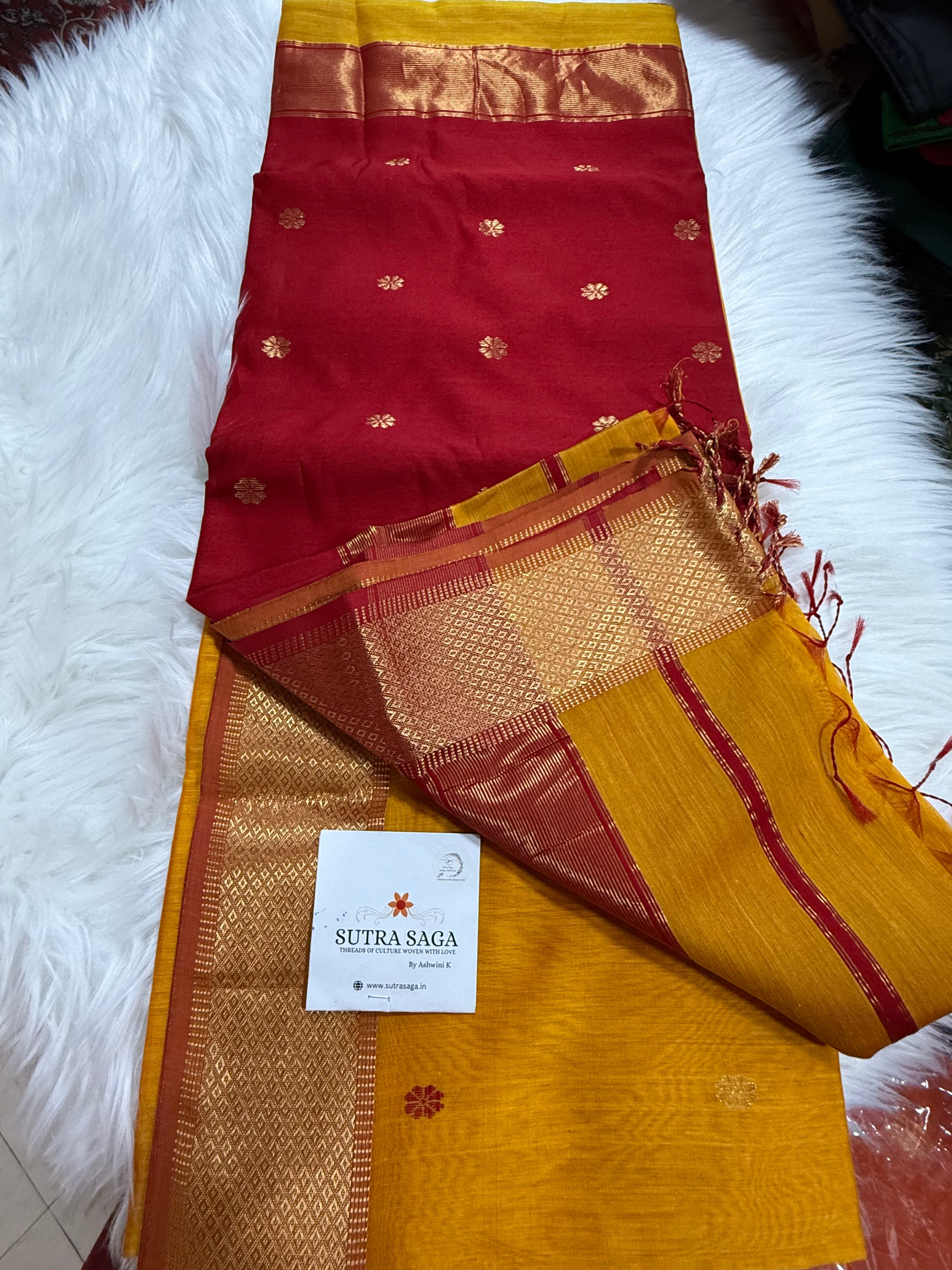 Pure Handloom Maheshwari Saree