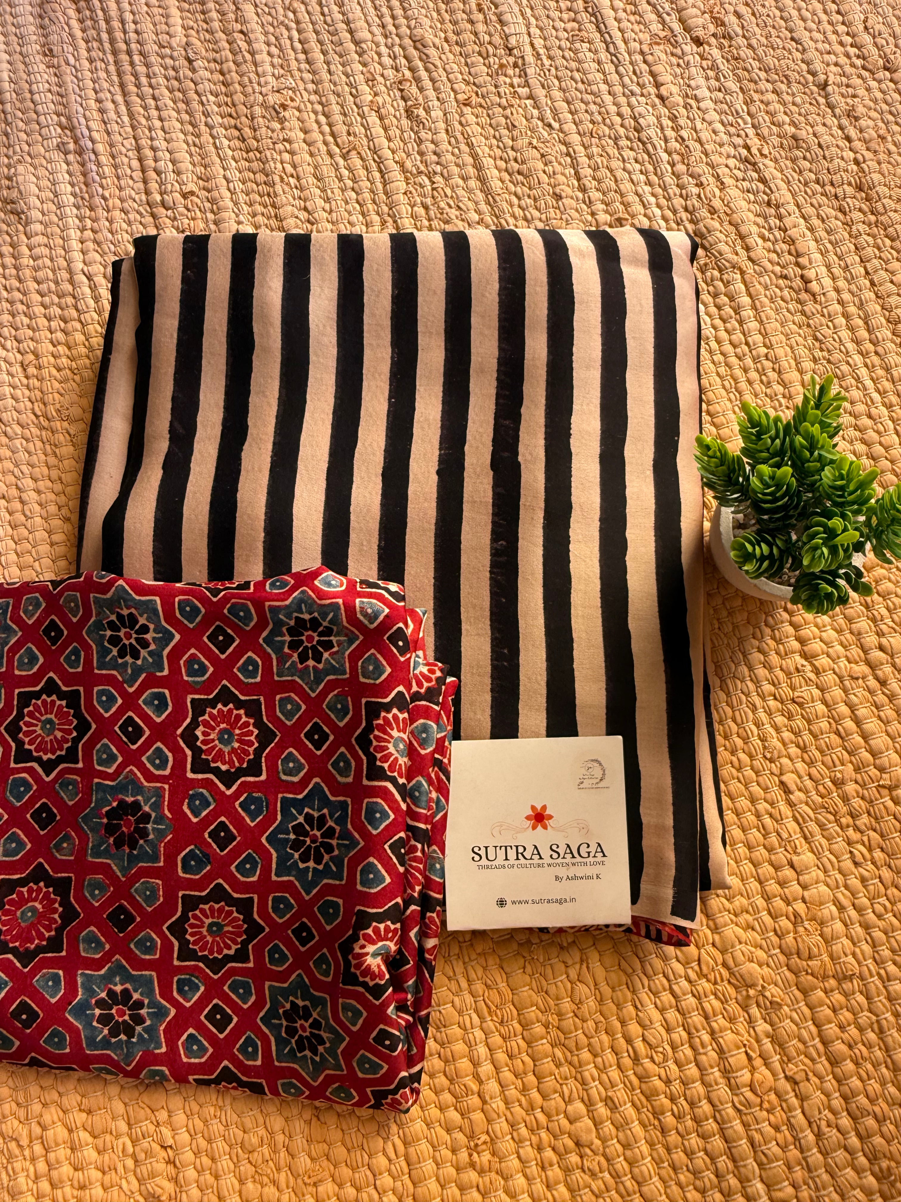 Premium Ajrakh Modal Silk Saree