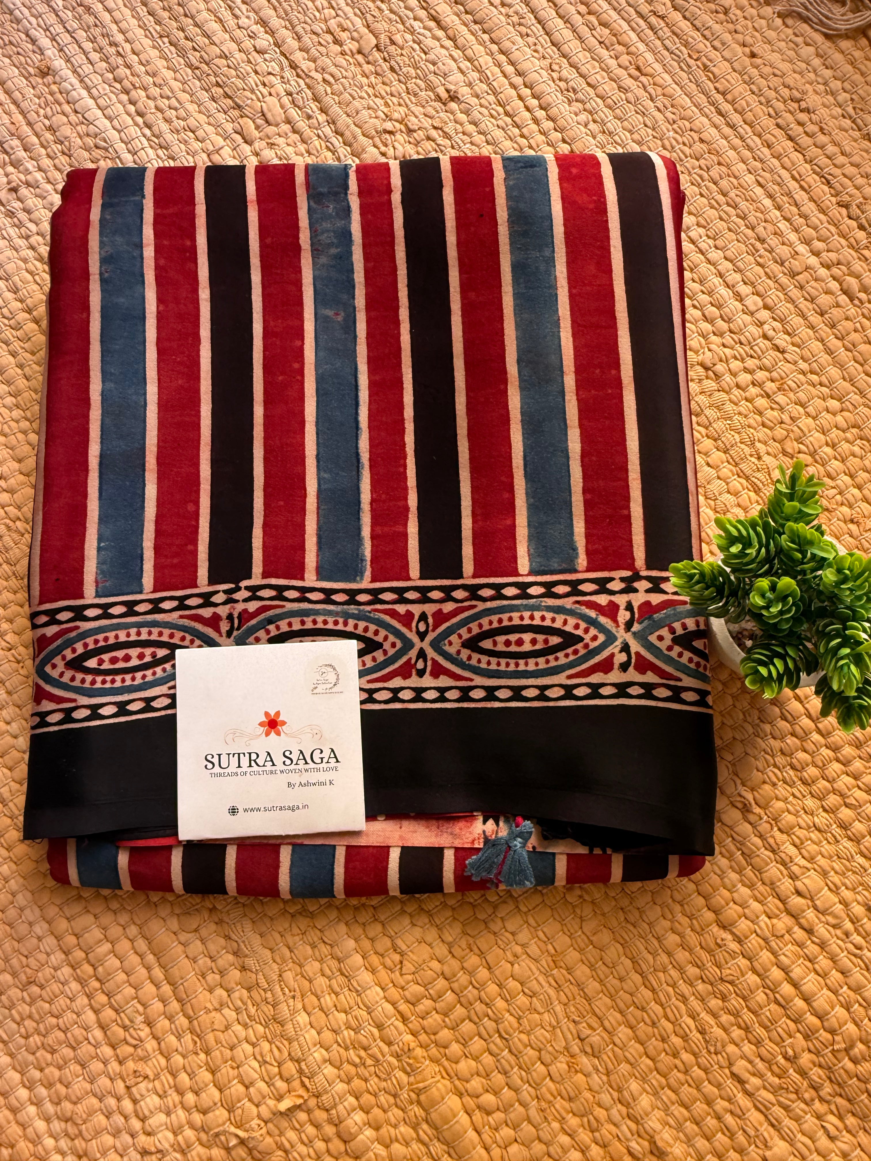 Premium Ajrakh Modal Silk Sarees