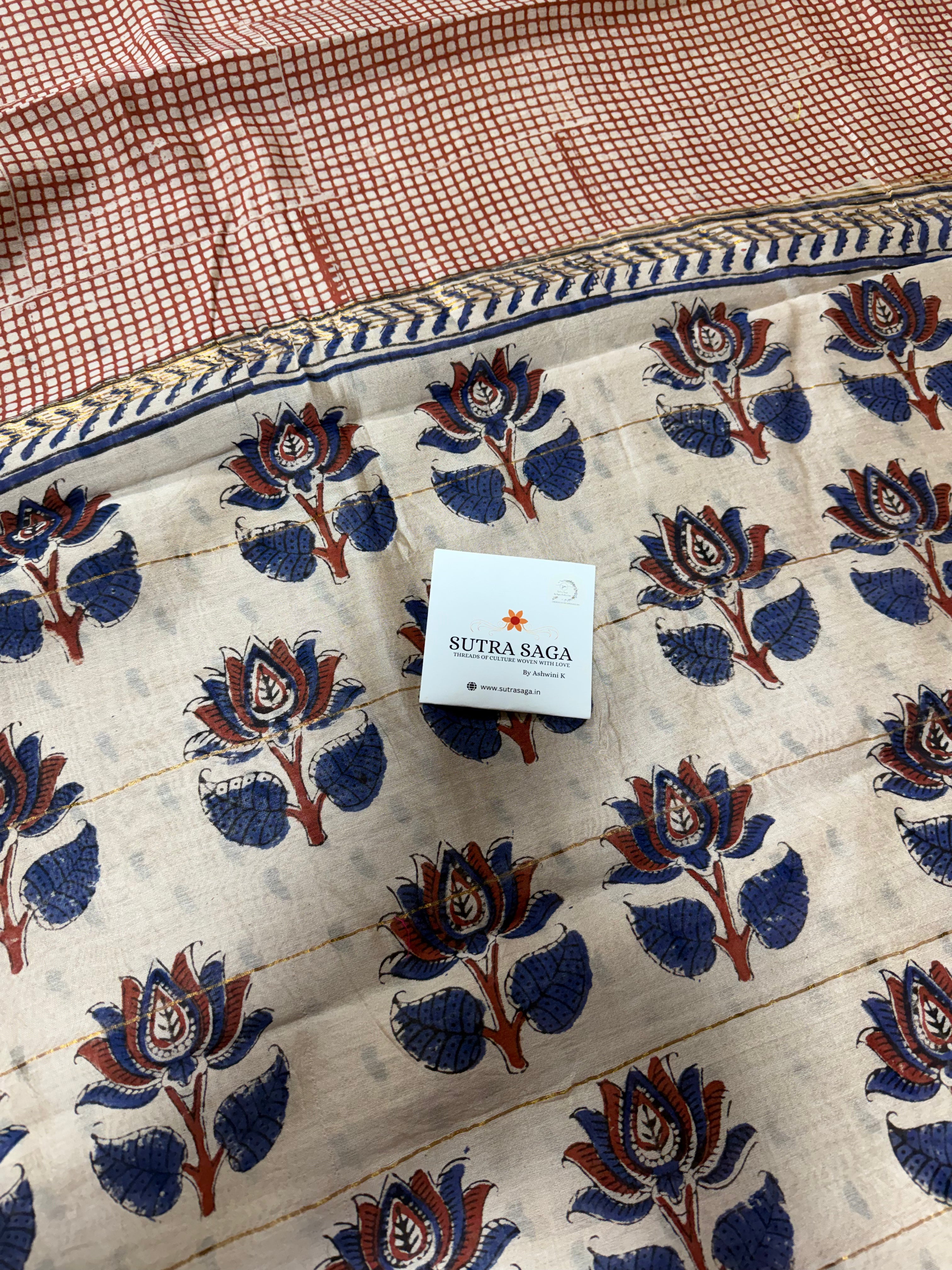 Maheshwari Handblock Saree