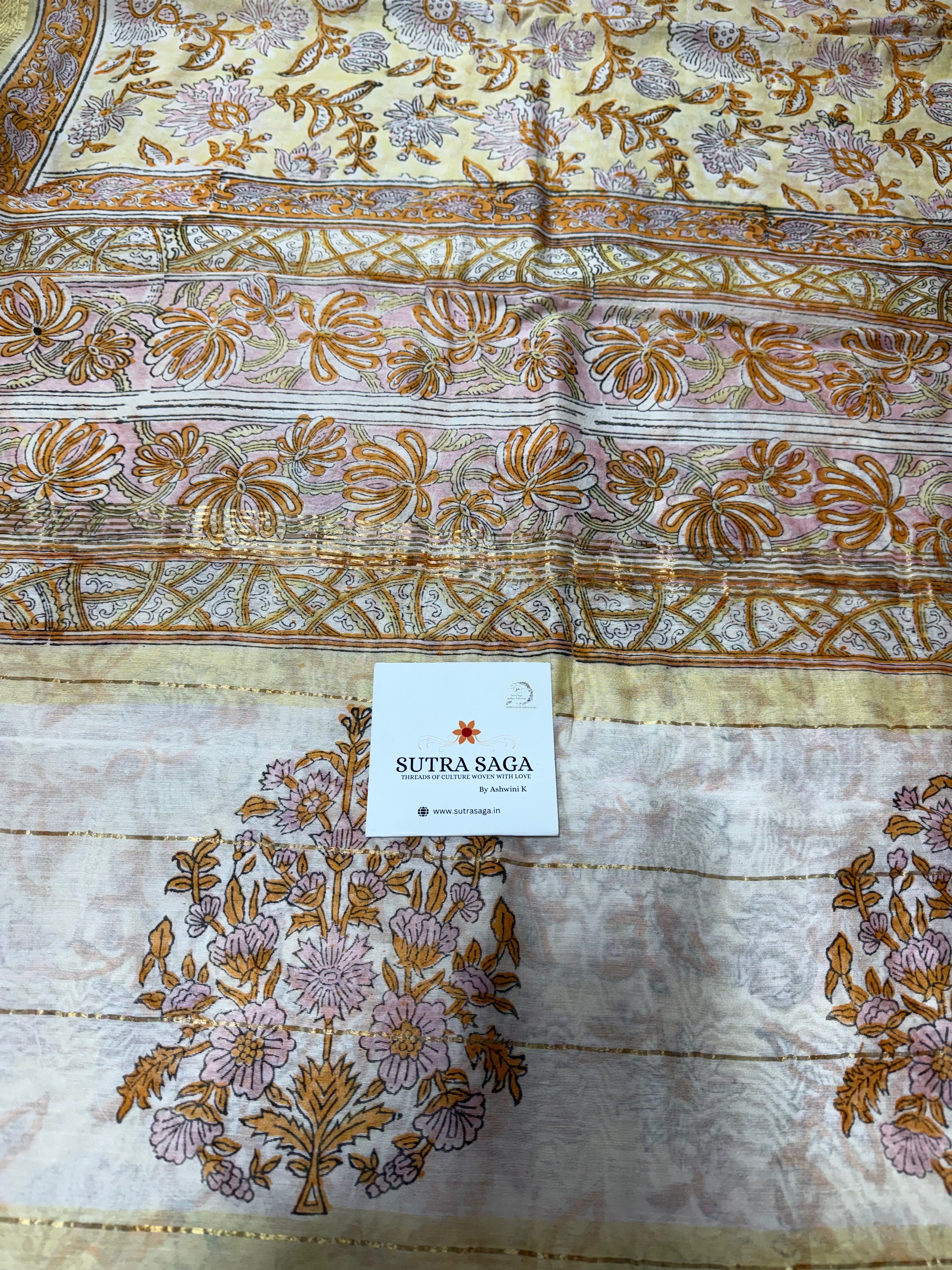 Maheshwari Handblock Saree