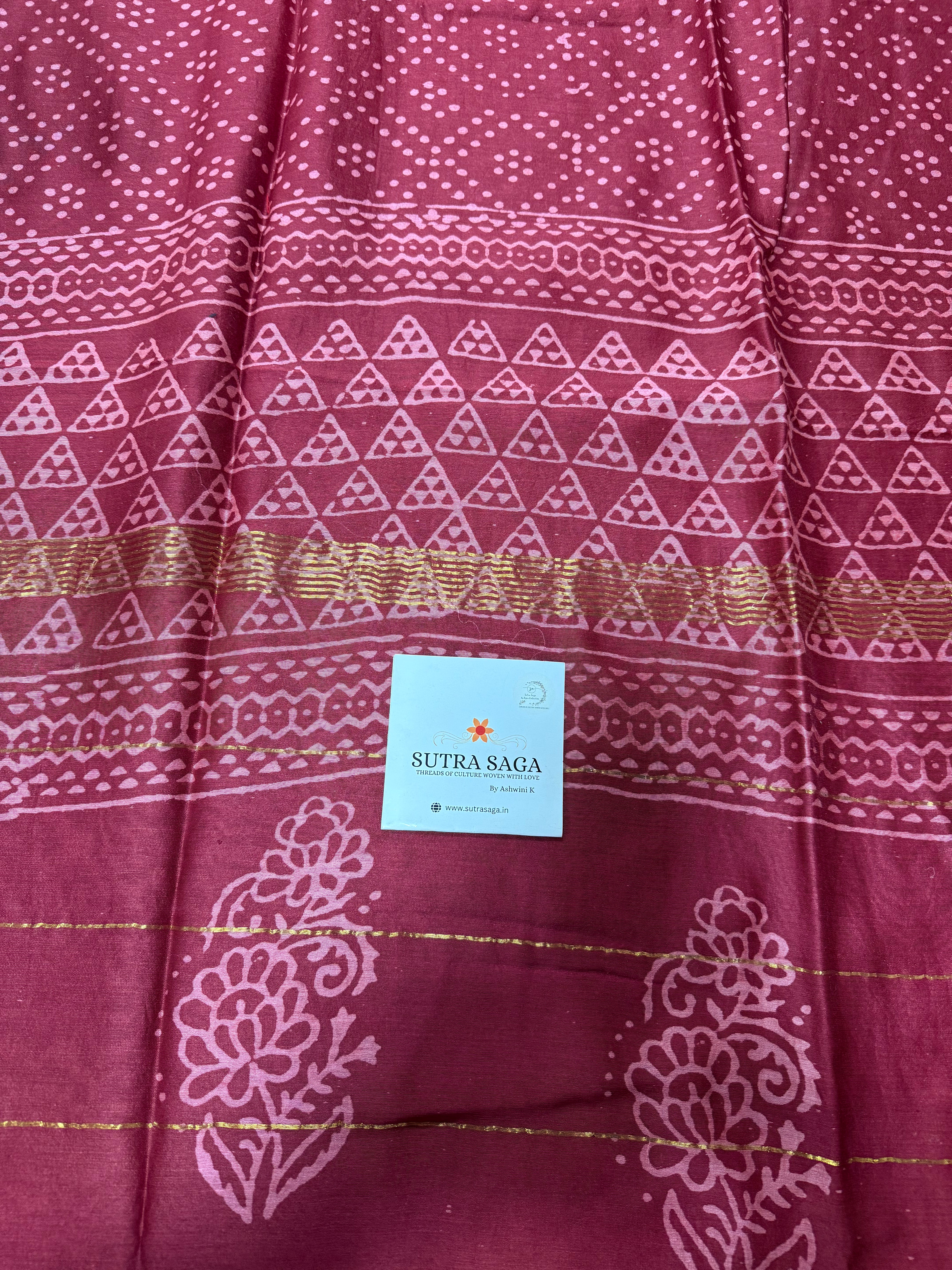 Maheshwari Handblock Saree
