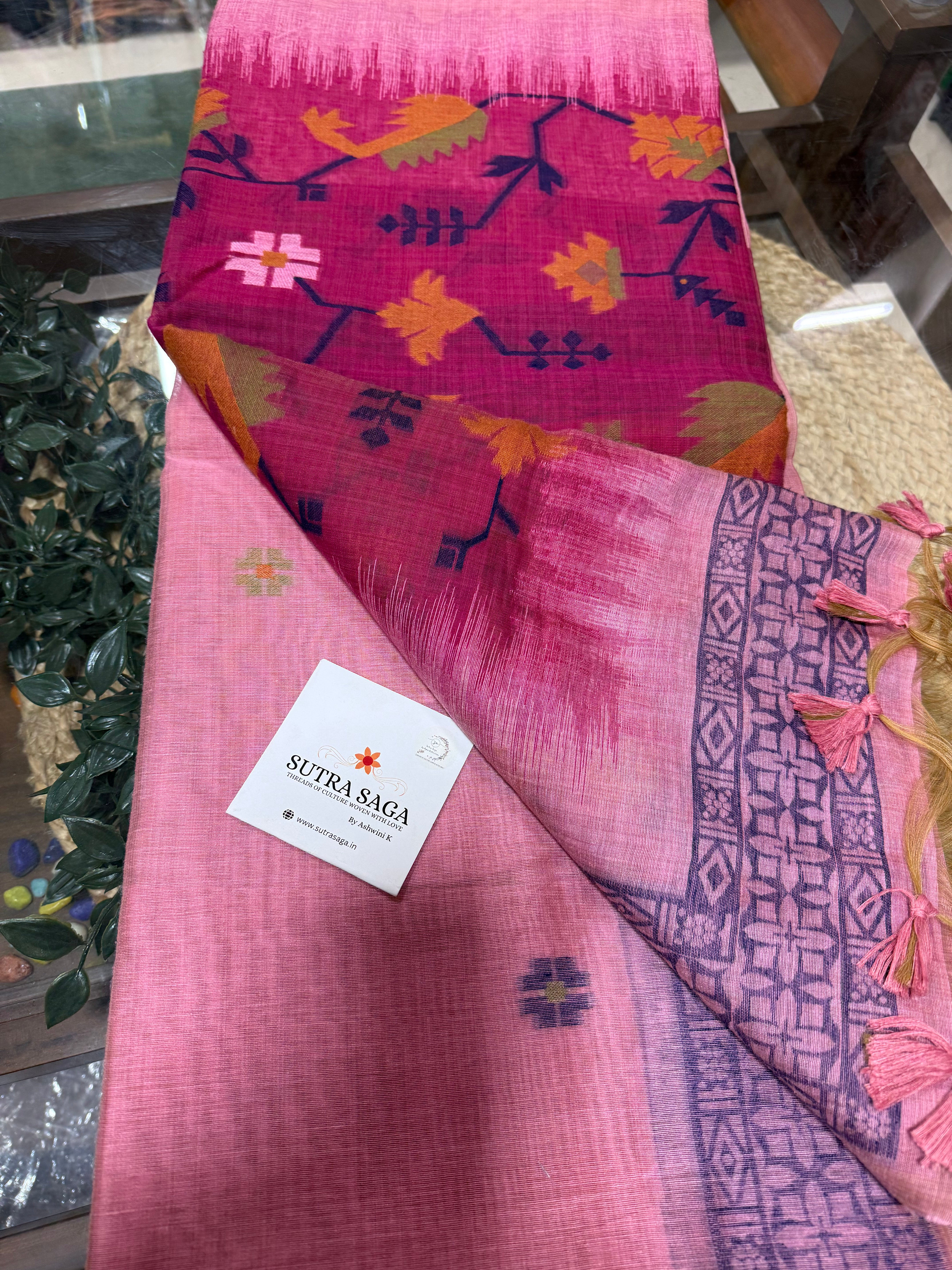 Jamdani Saree - Pure Munga Silk