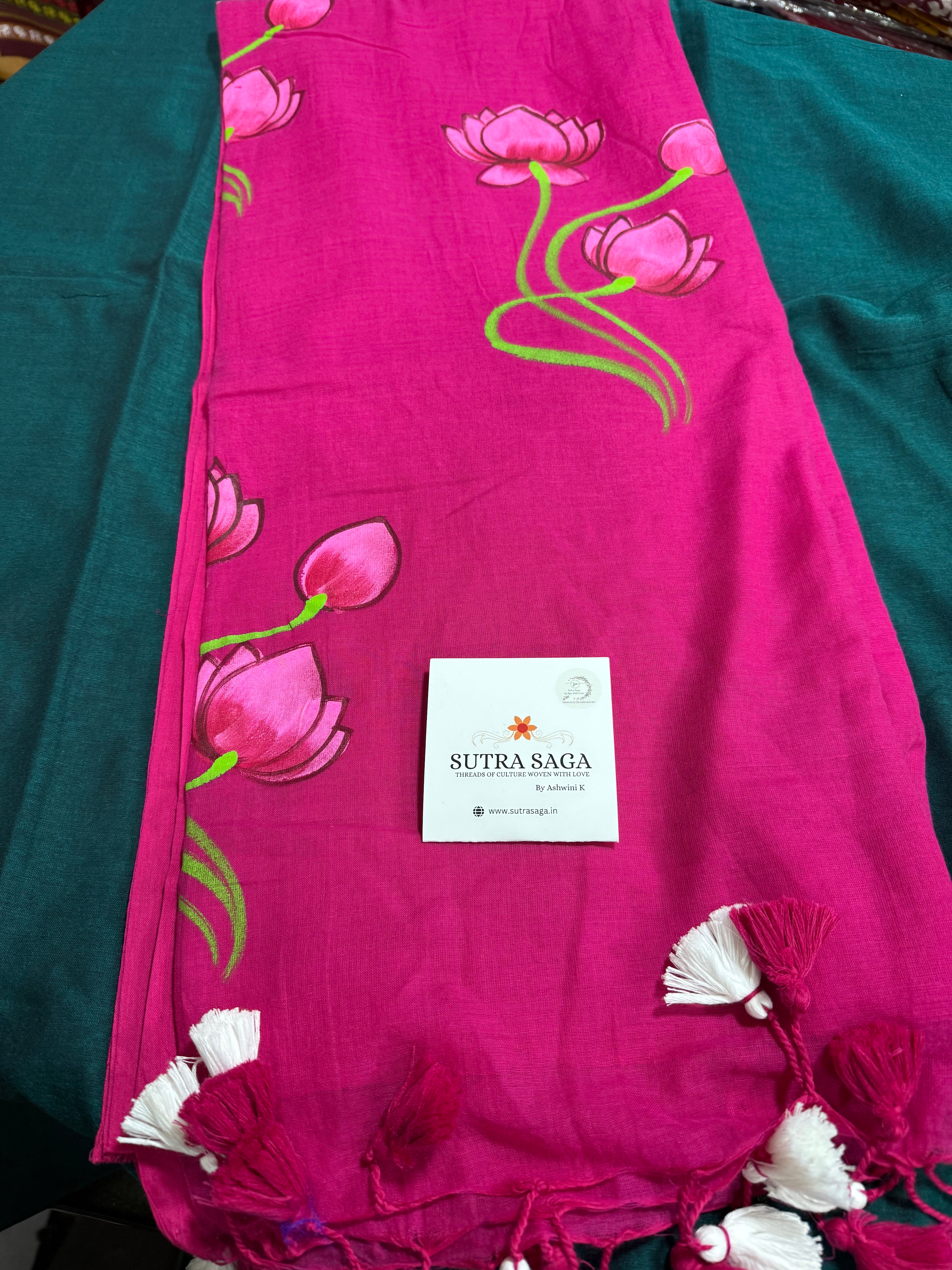 Handpainted Mul Pichwai Saree