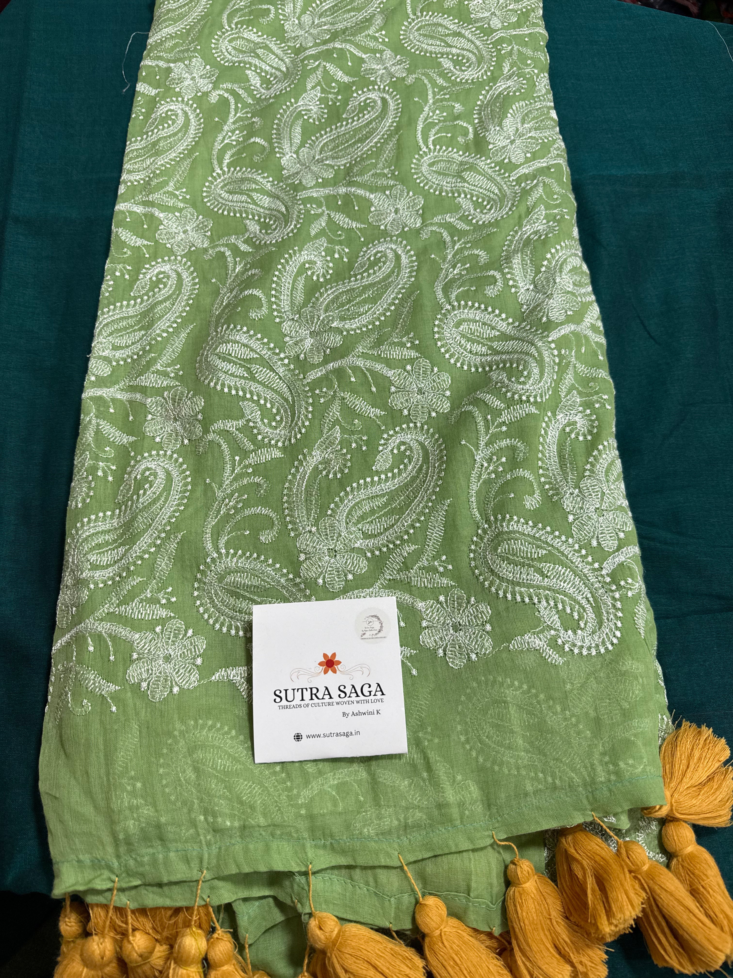 Zhilmil Chikankari Saree