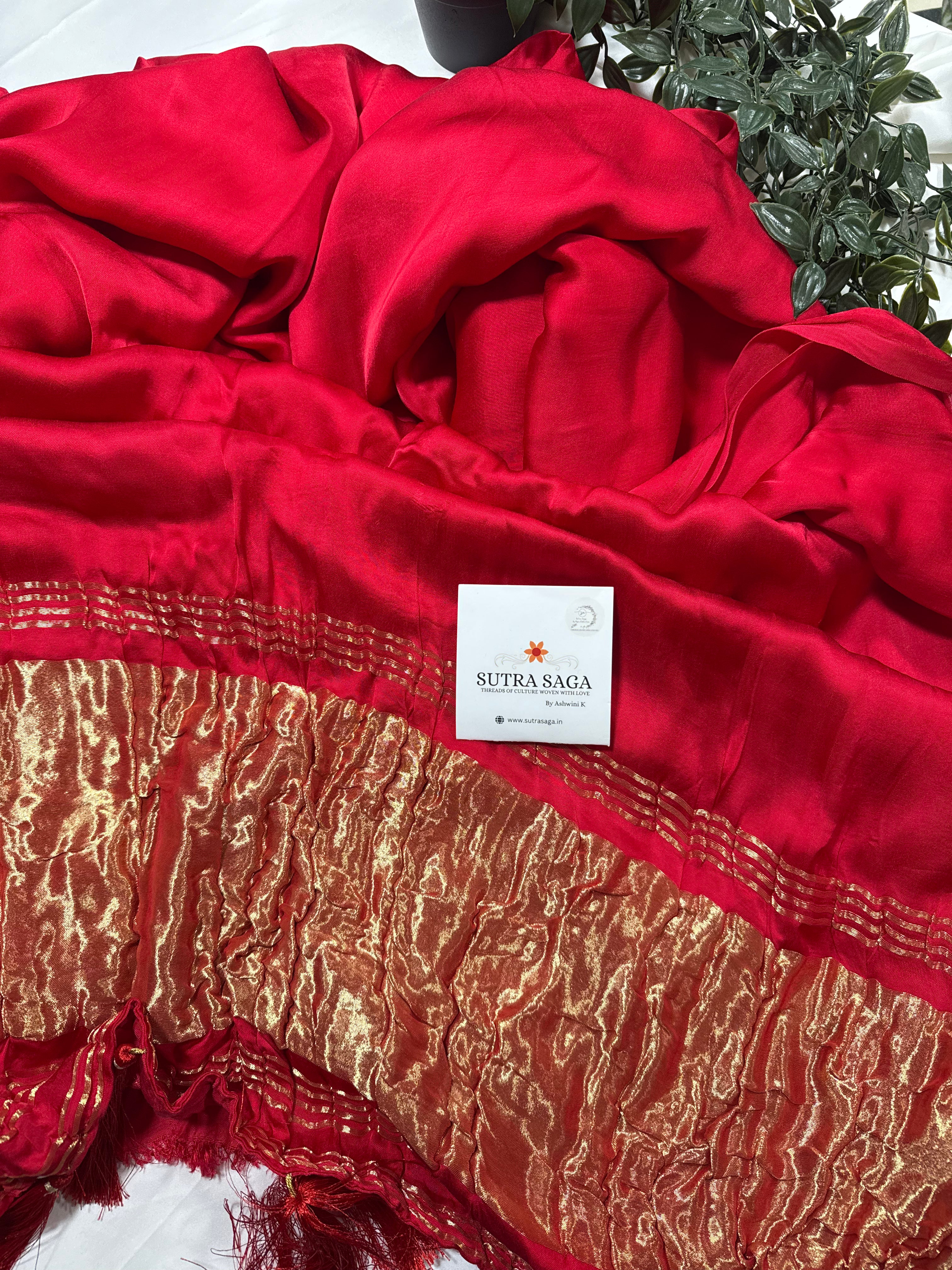Plain Modal Silk Saree with Lagdi Palla