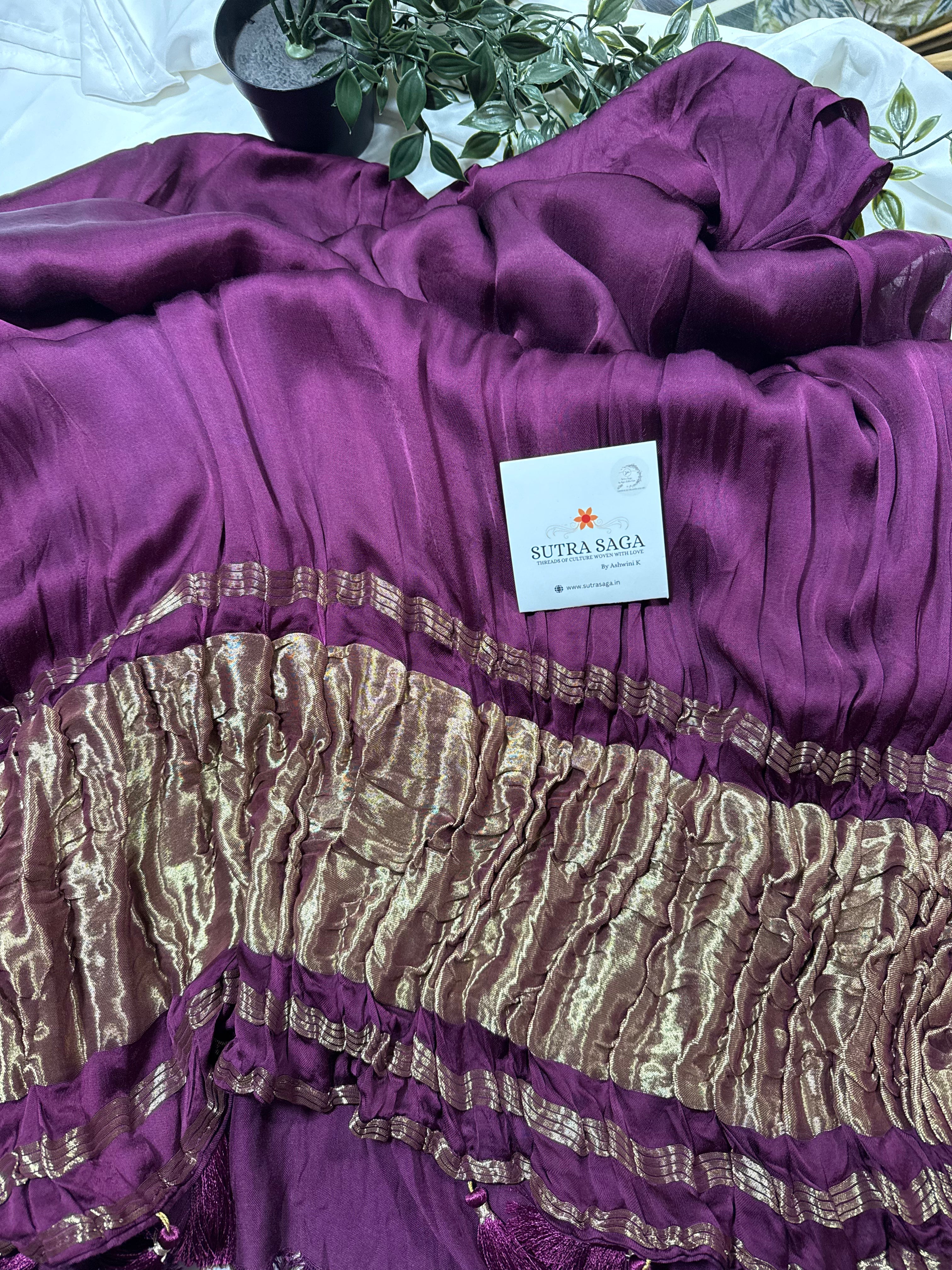 Plain Modal Silk Saree with Lagdi Palla