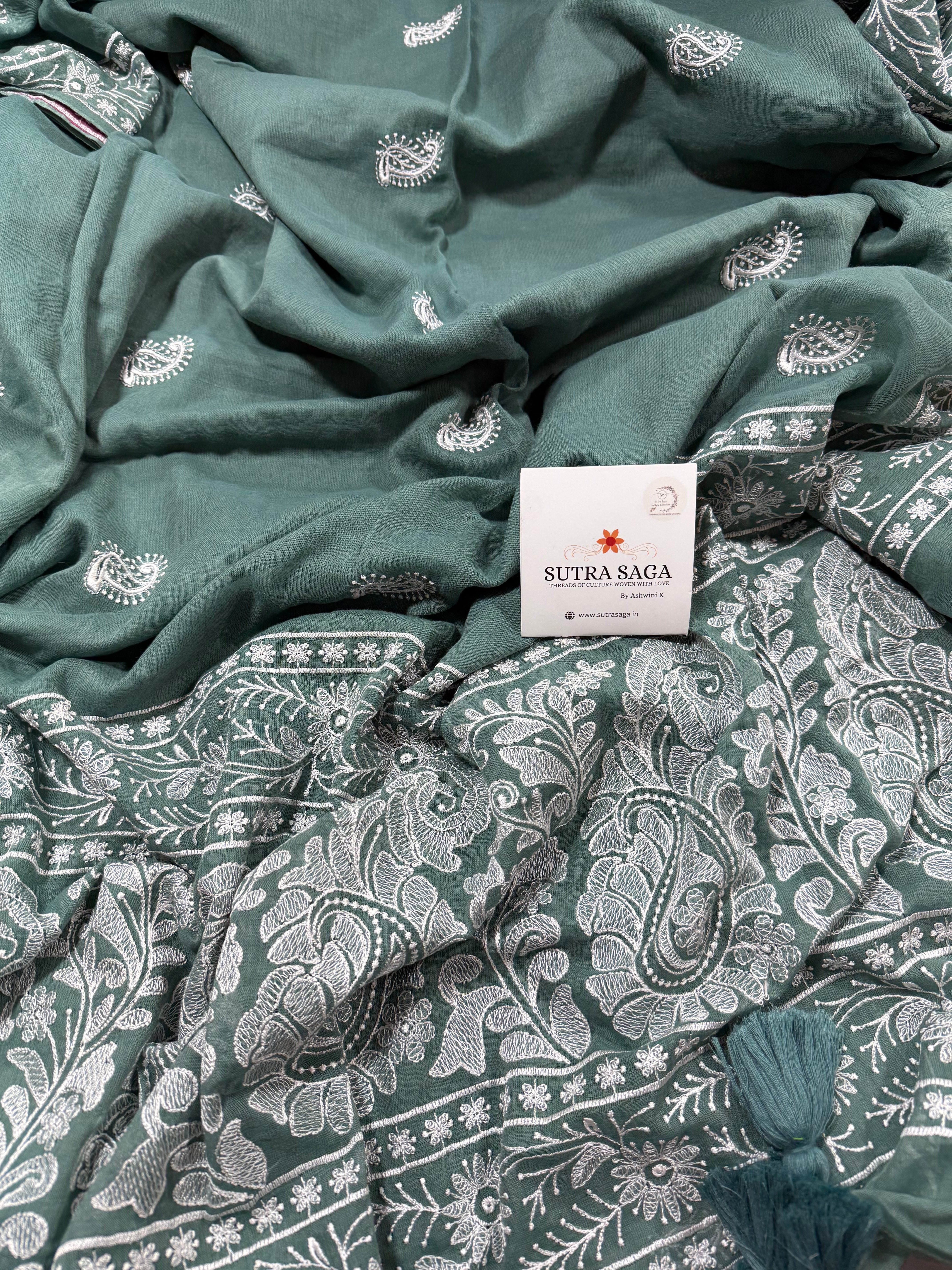 Mul Chikankari Saree