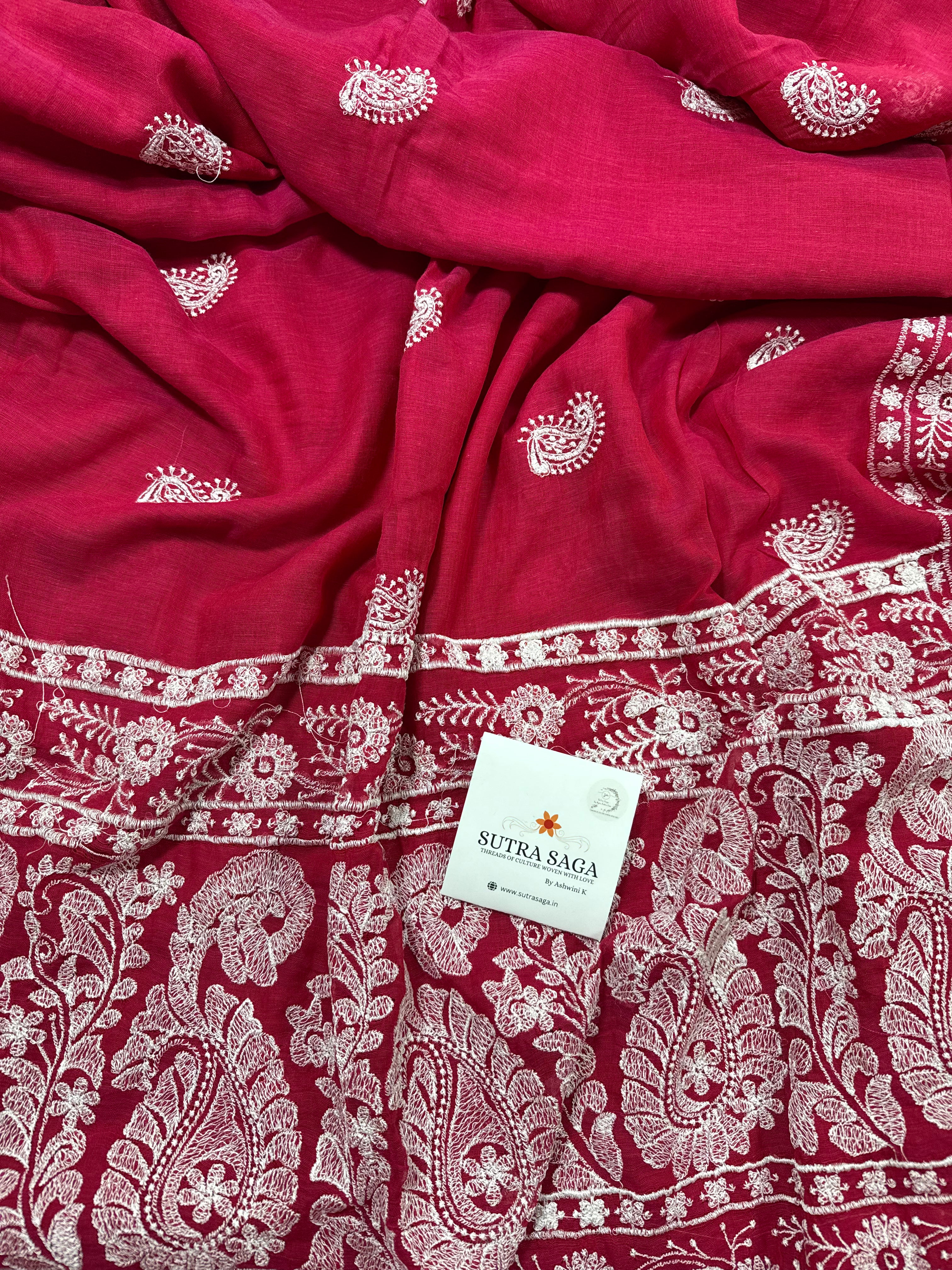 Mul Cotton Chikankari Saree