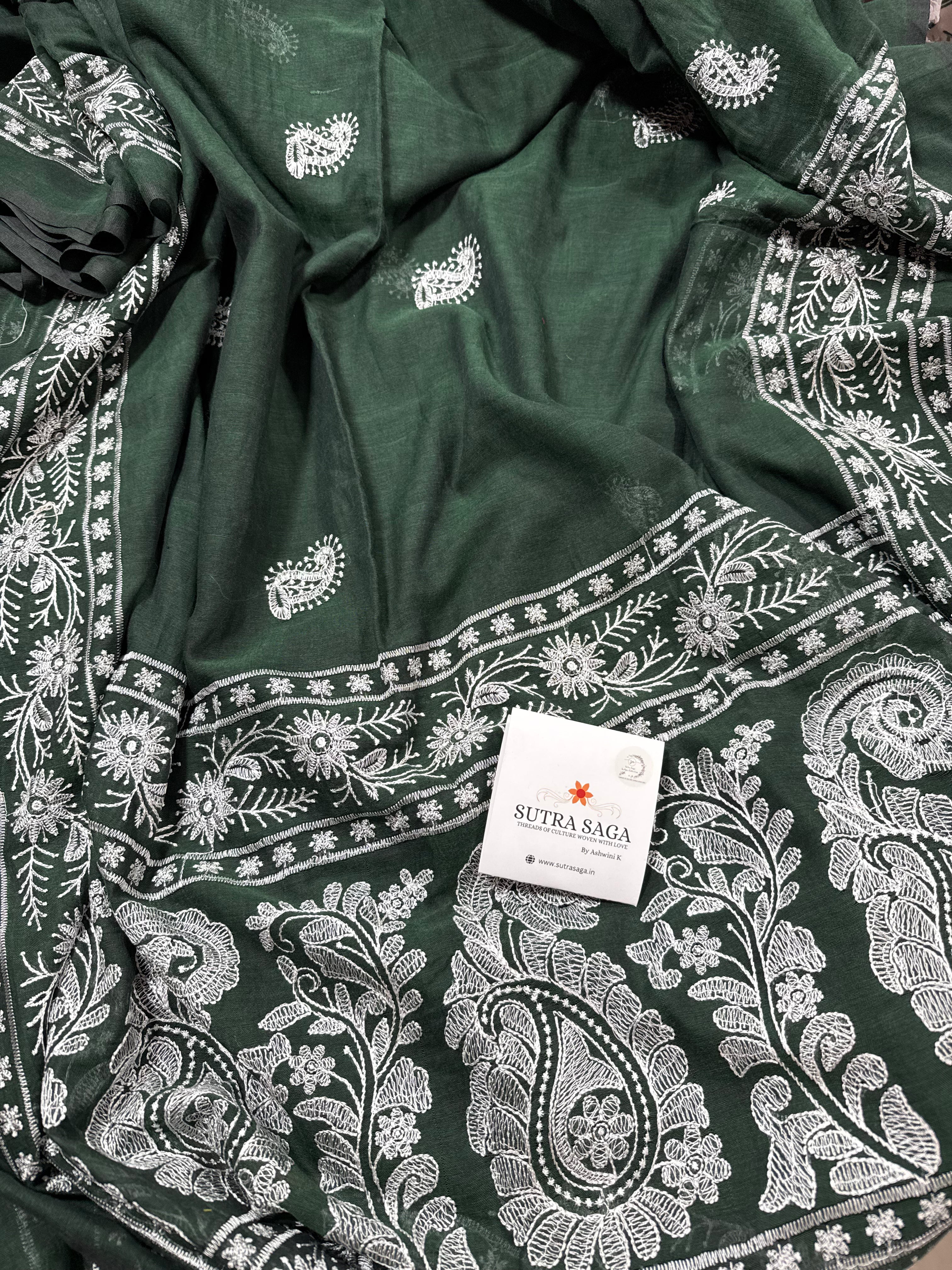 Mul Chikankari Saree