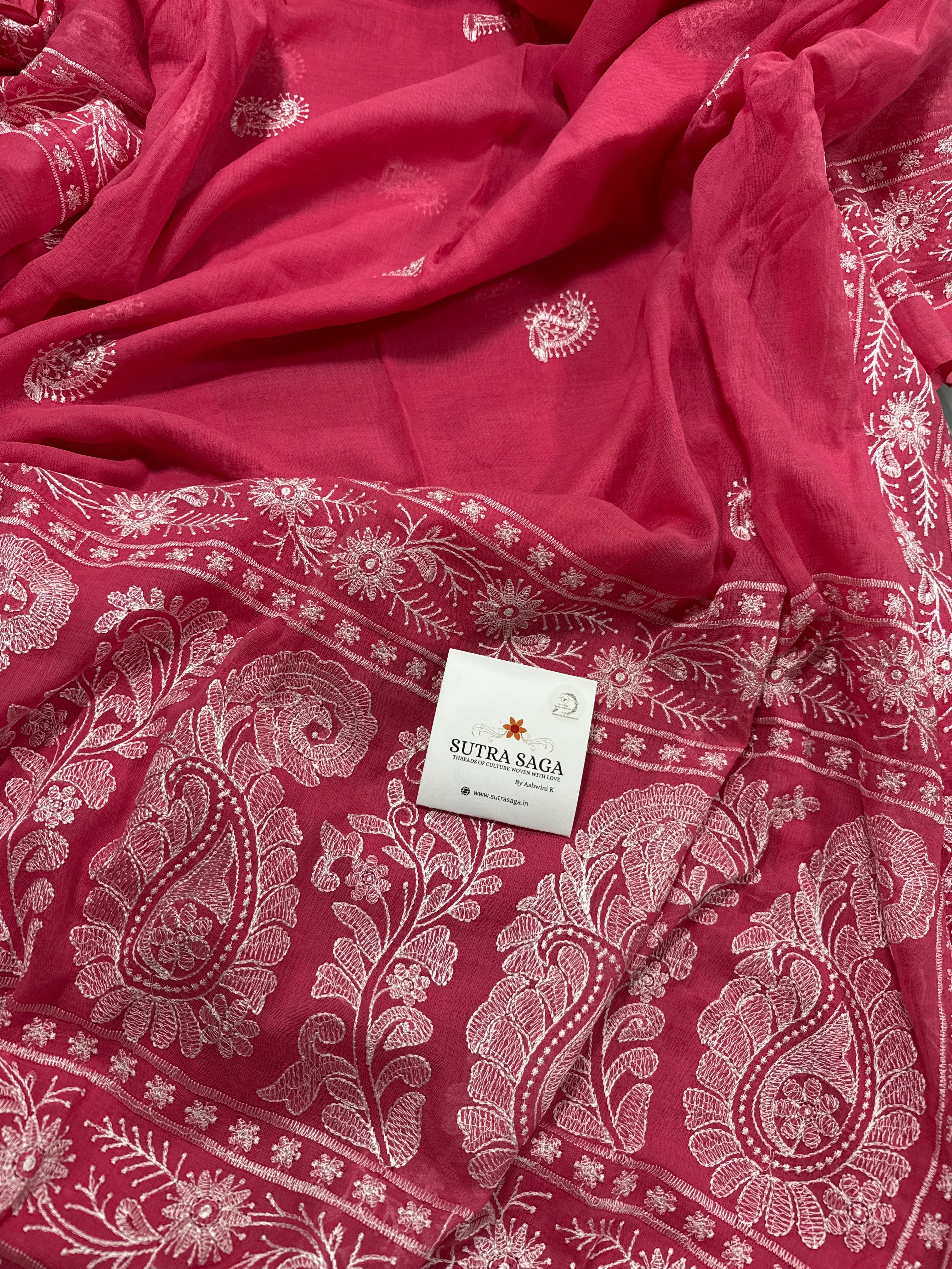 Mul Chikankari Saree