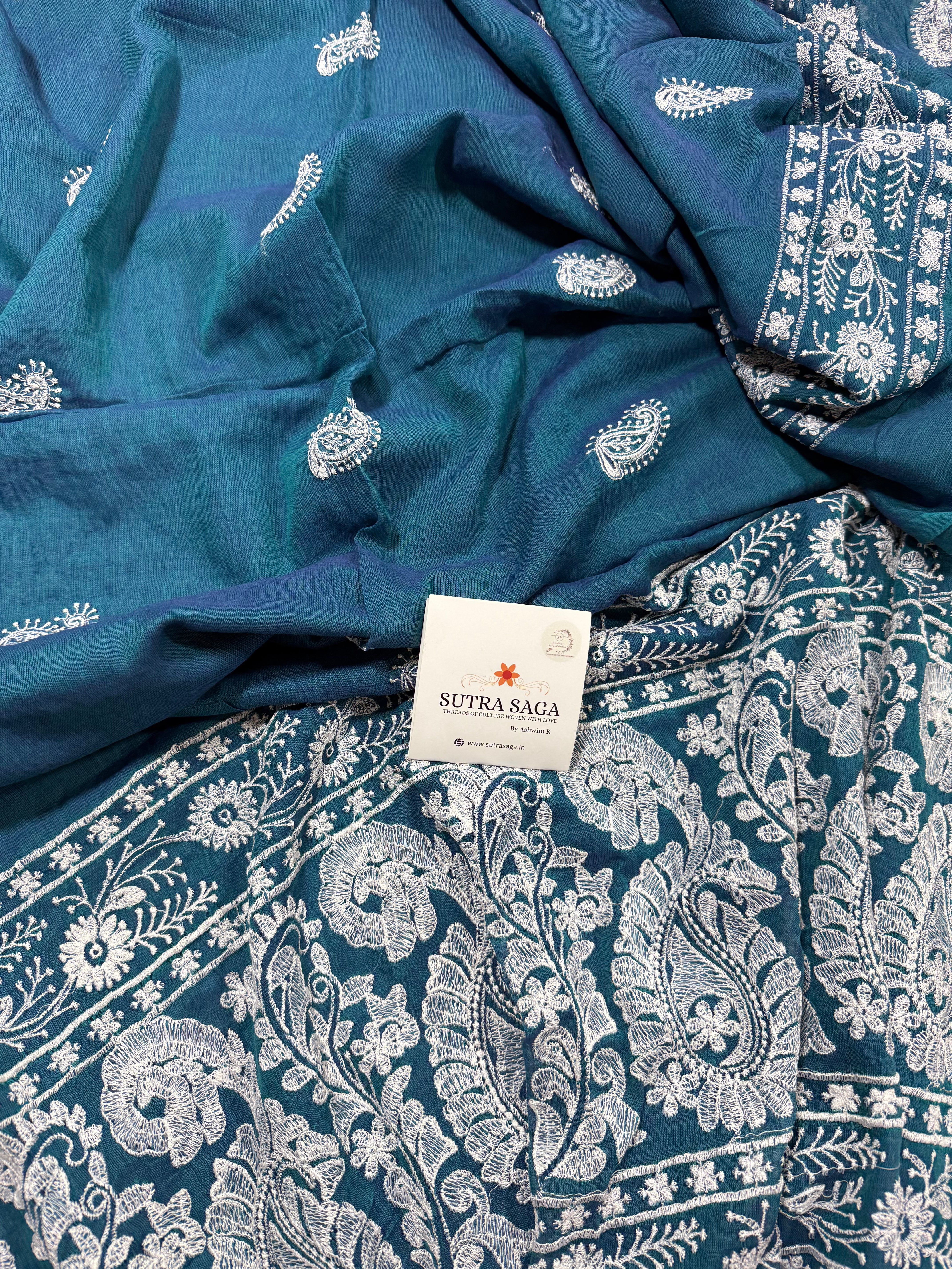 Mul Chikankari Saree