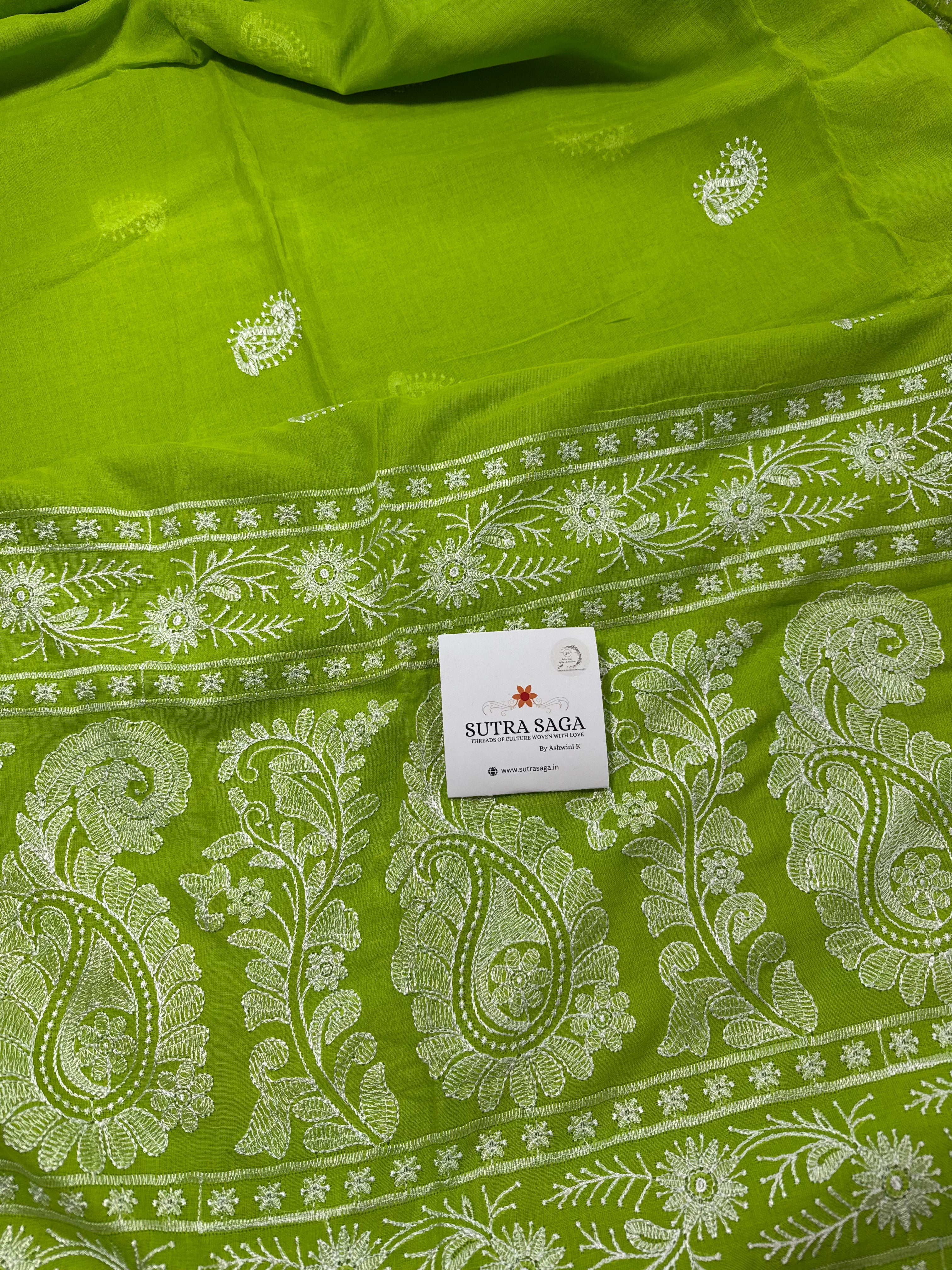 Mul Chikankari Saree