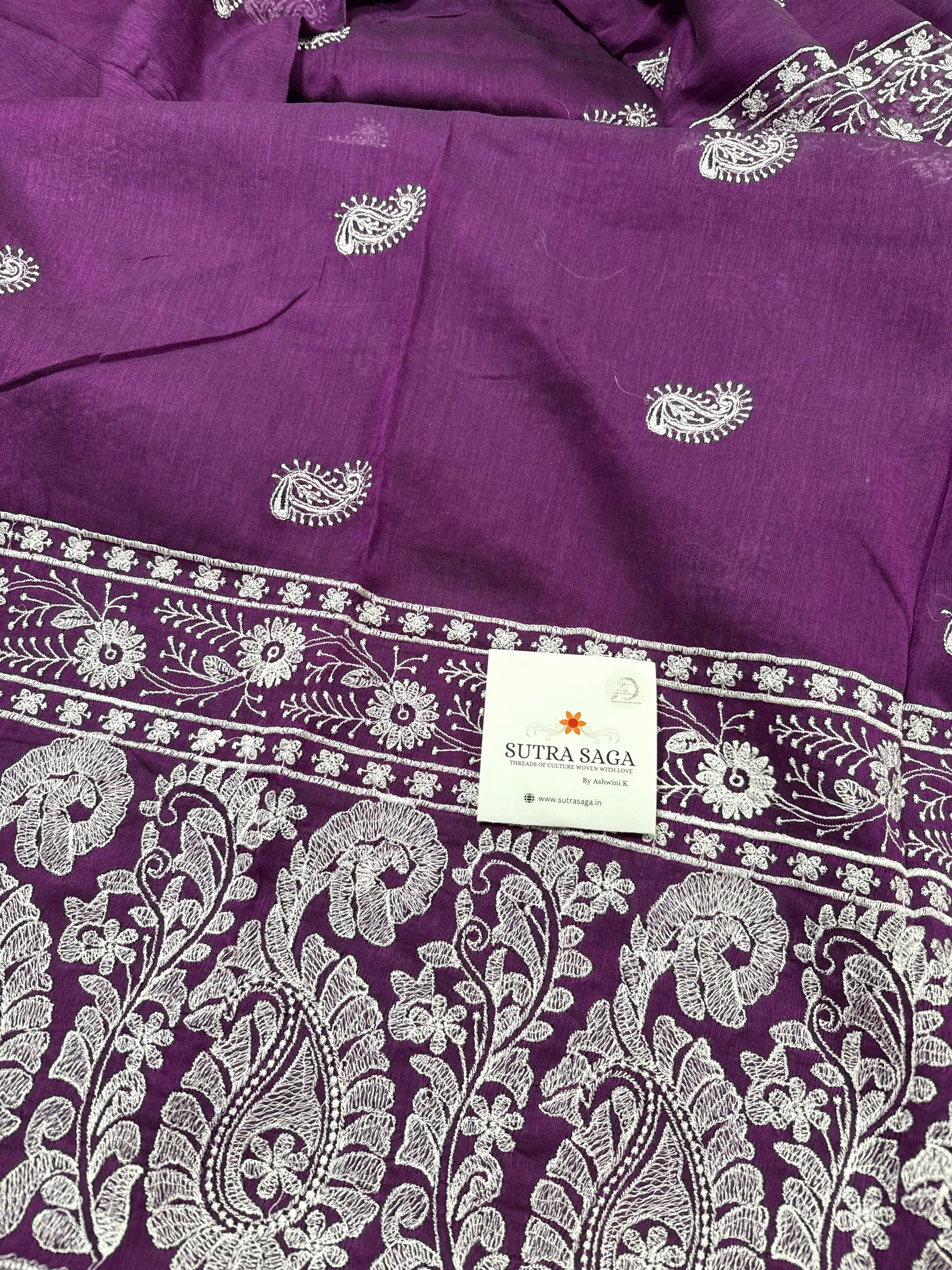 Mul Chikankari Saree