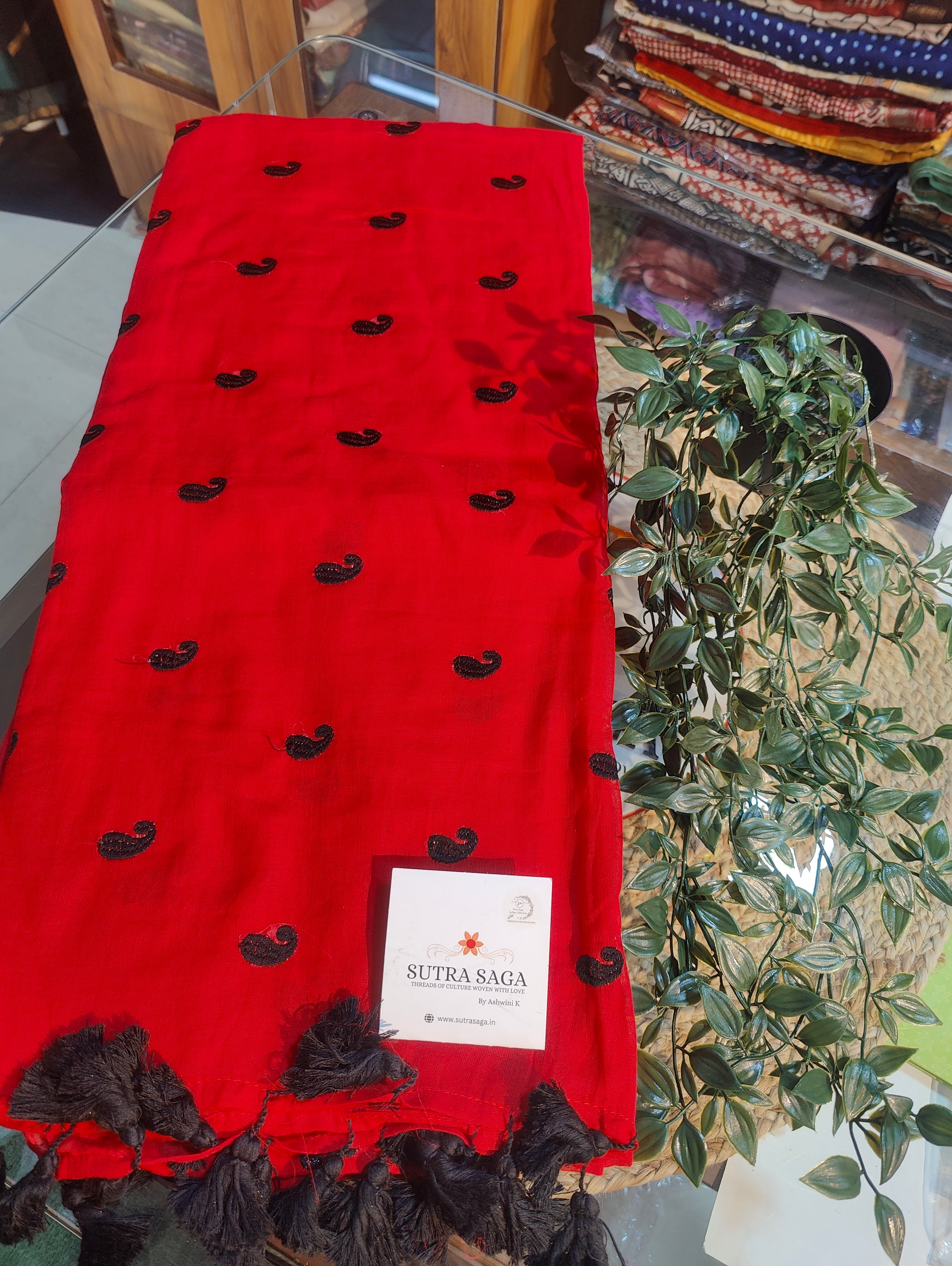 Mul Cotton Embroidery Sarees